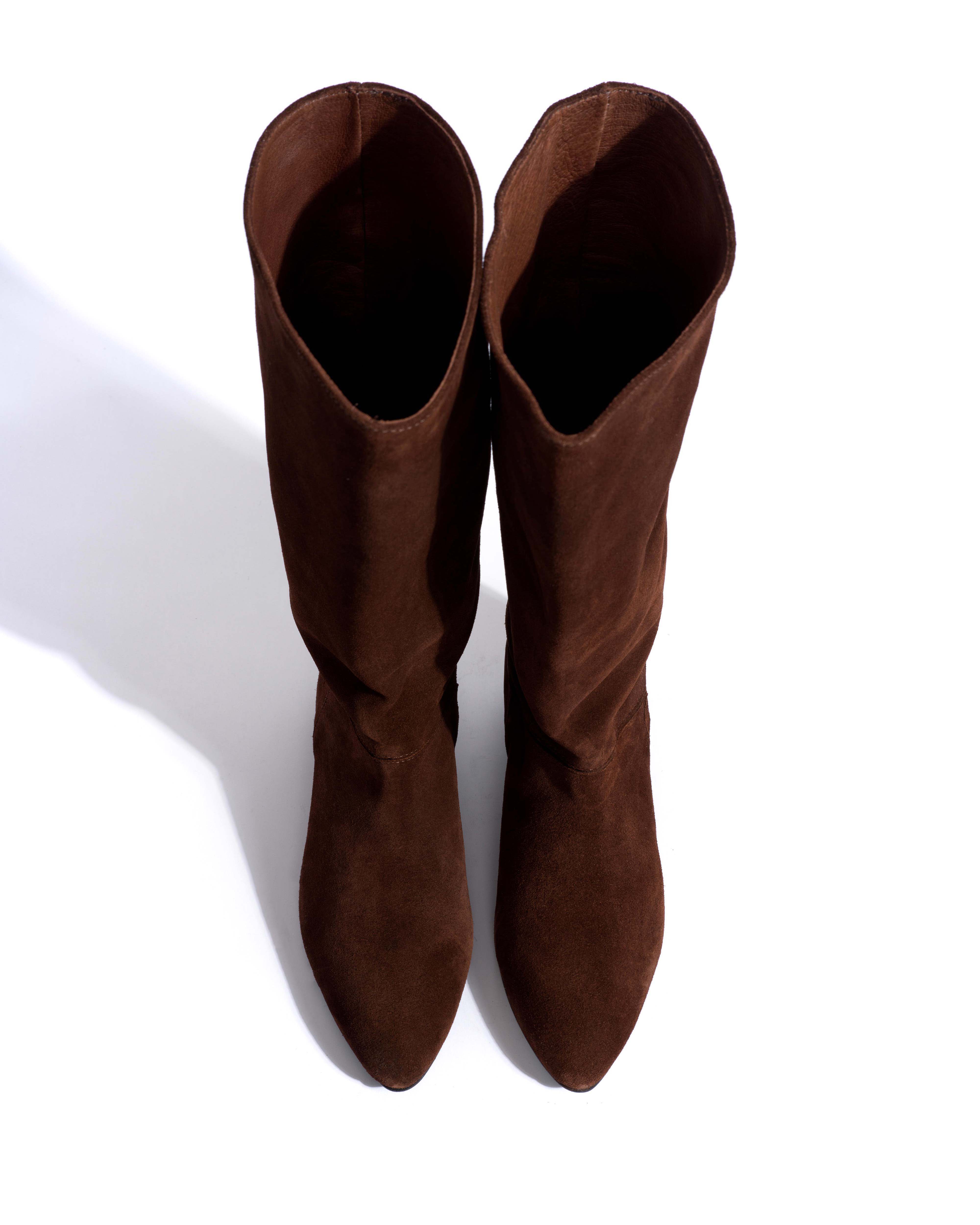 Jasmina 20 Calf suede & sleek leather Chocolate - Image 4