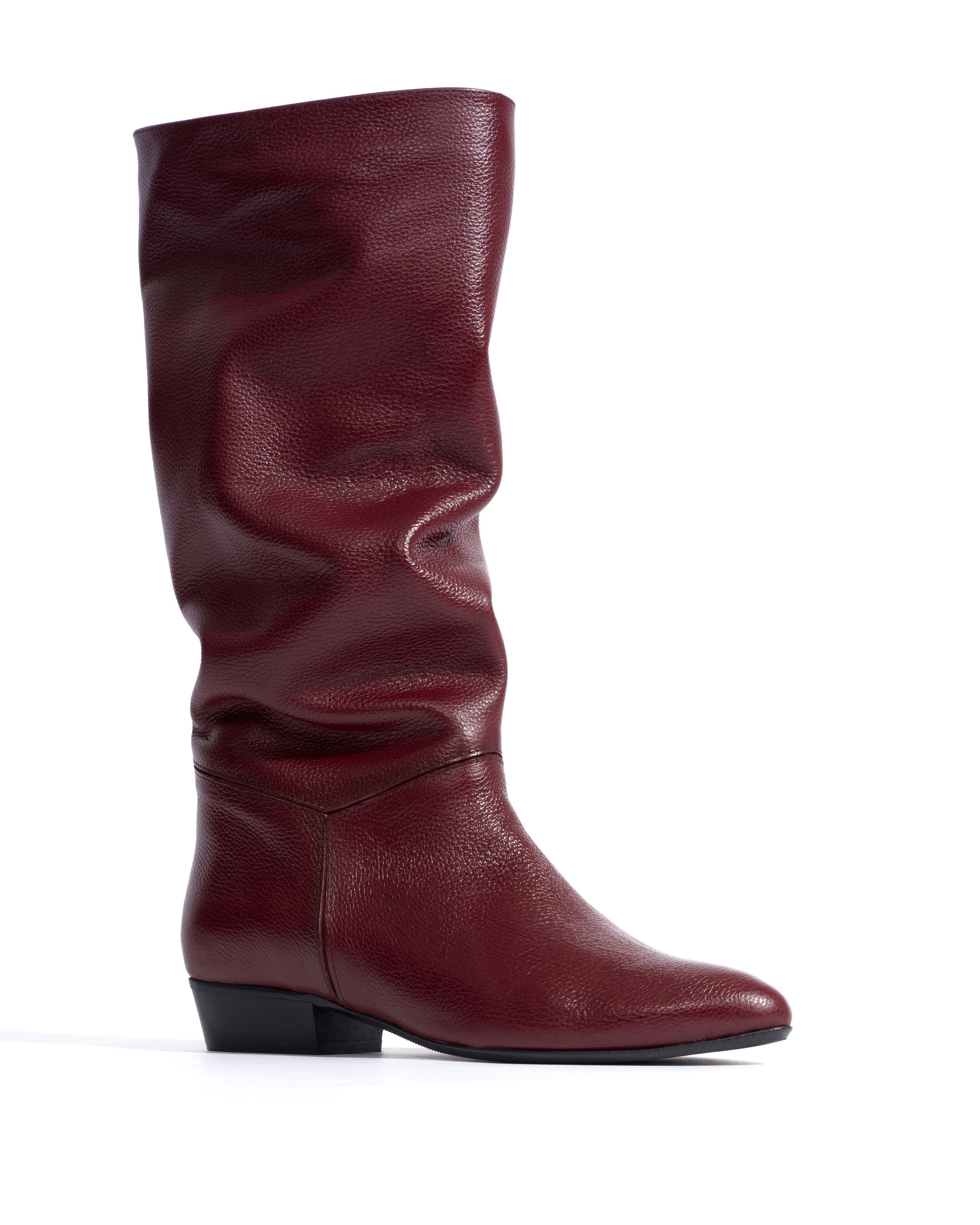 Jasmina 20 Pebbled soft calf & suede leather Pomegranate - Image 2