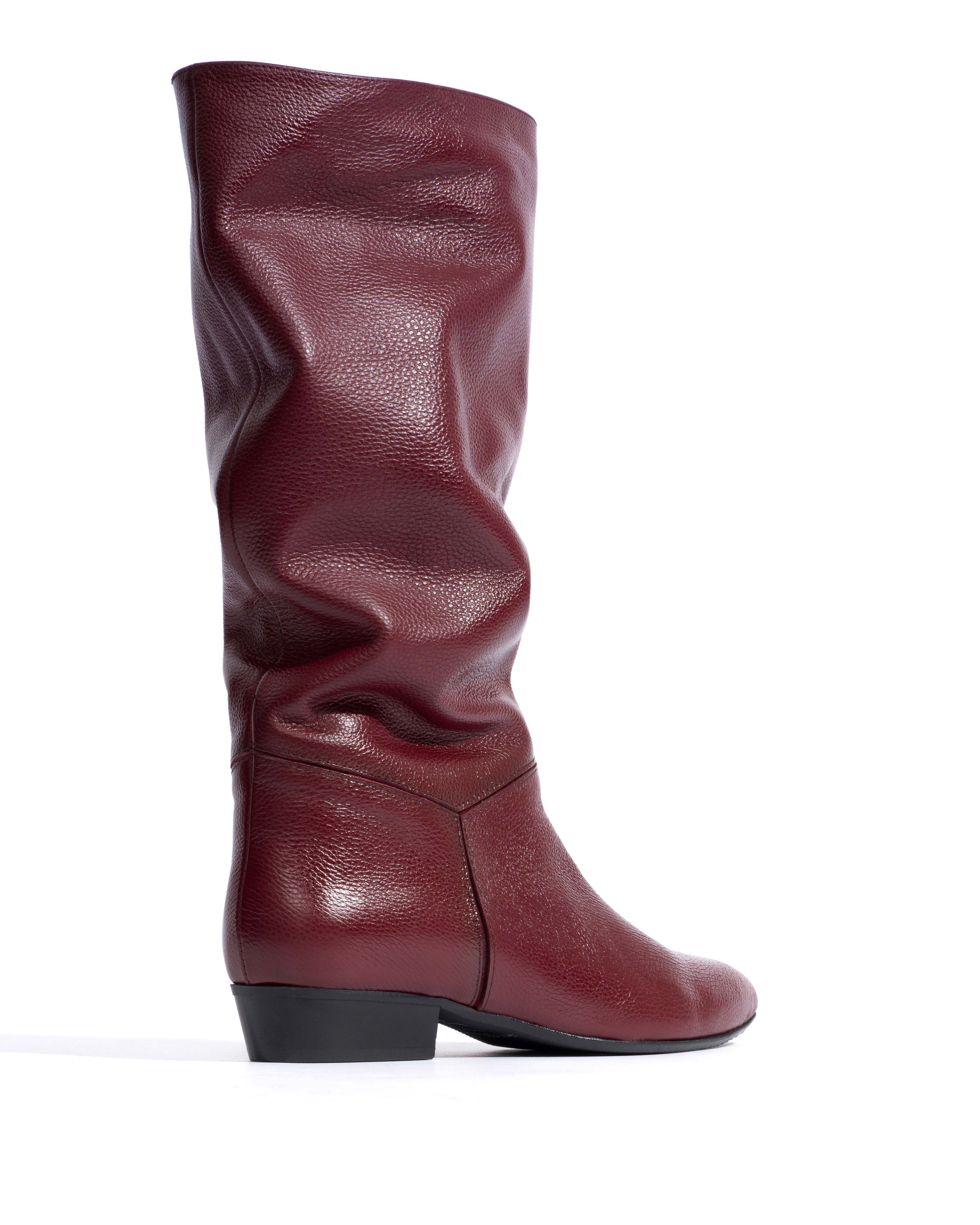 Jasmina 20 Pebbled soft calf & suede leather Pomegranate - Image 3
