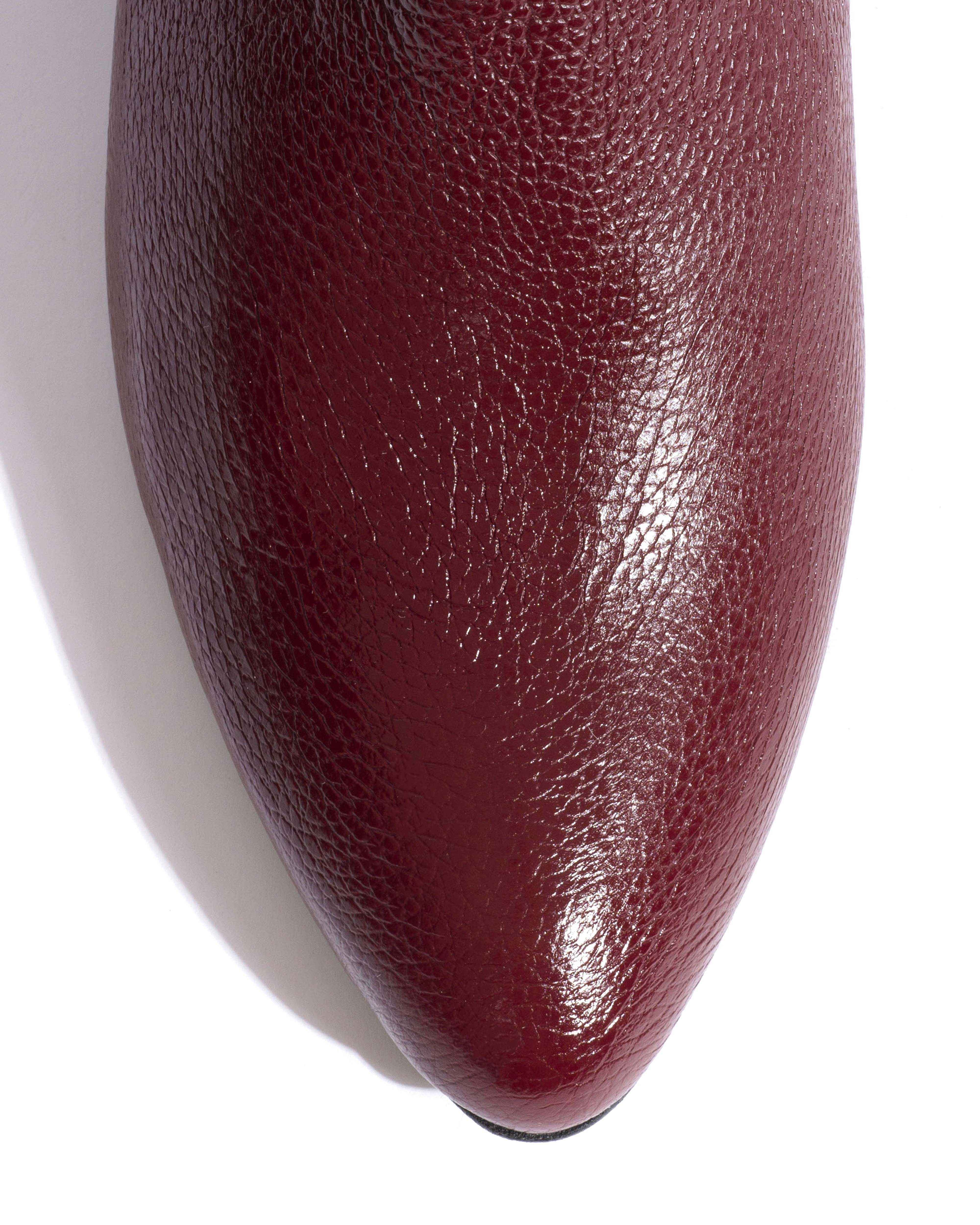 Jasmina 20 Pebbled soft calf & suede leather Pomegranate - Image 5