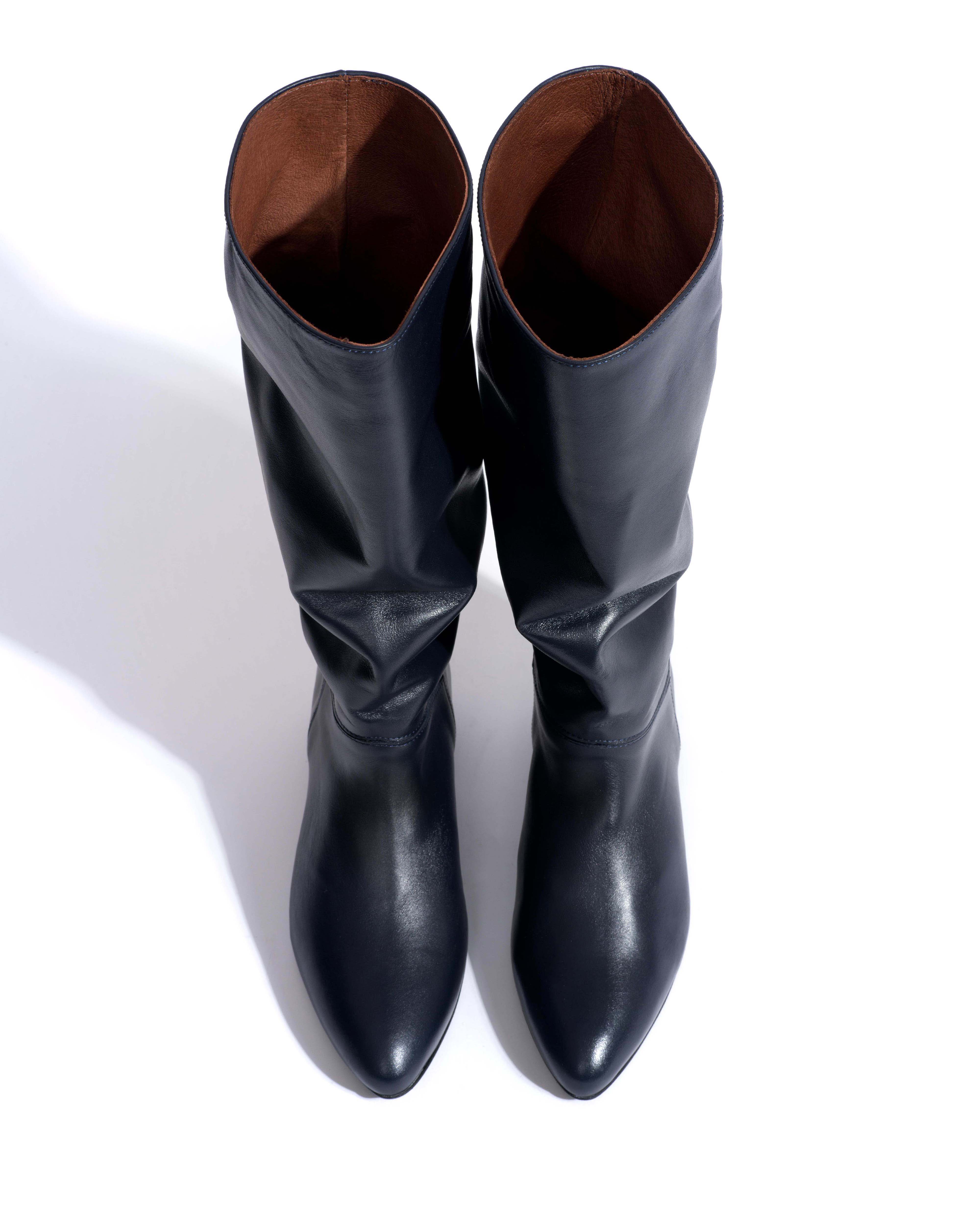 Jasmina 20 Soft calf & suede leather Dark blue & ink blue - Image 4