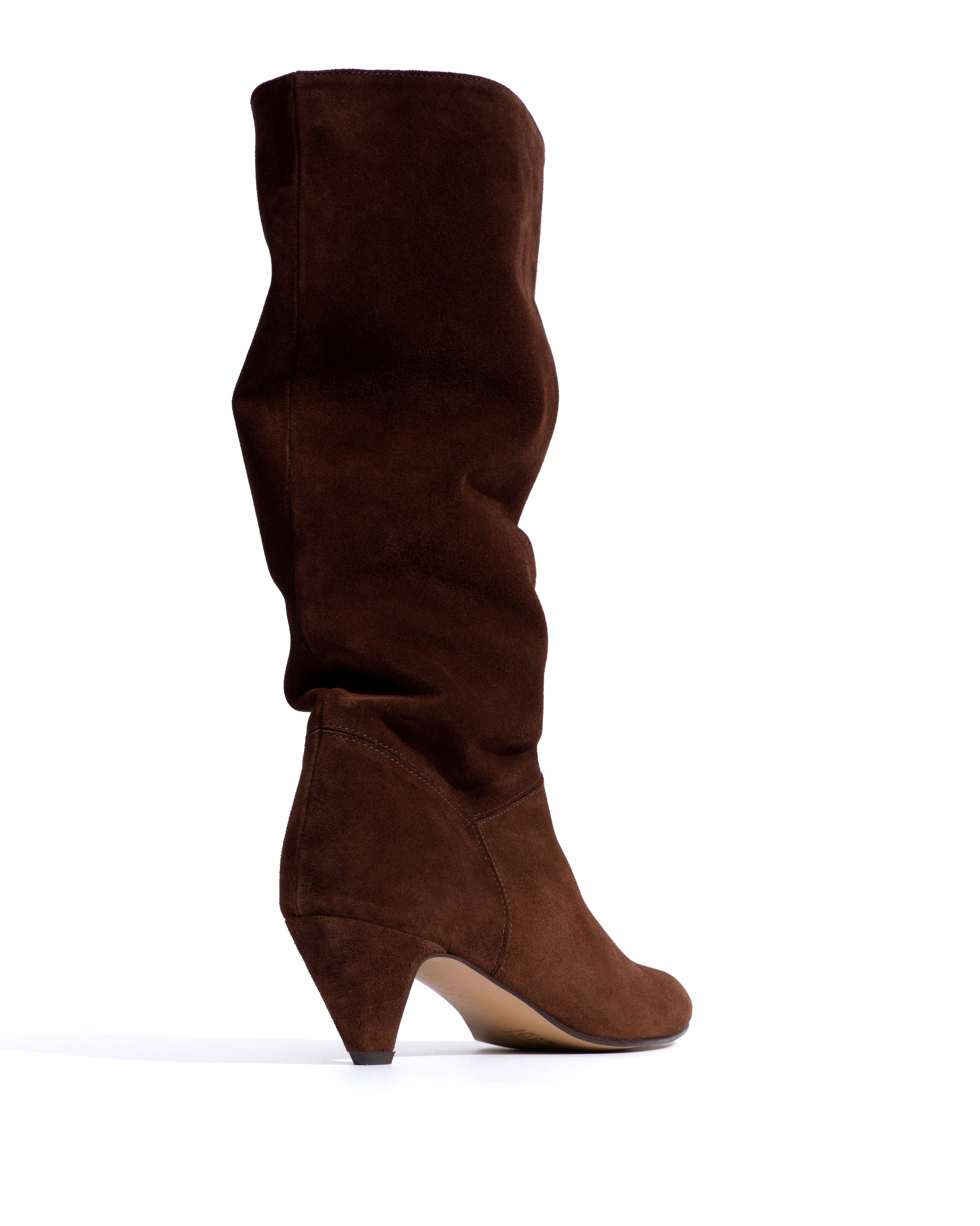 Jasmina 50 stiletto Calf suede & sleek leather Chocolate - Image 4