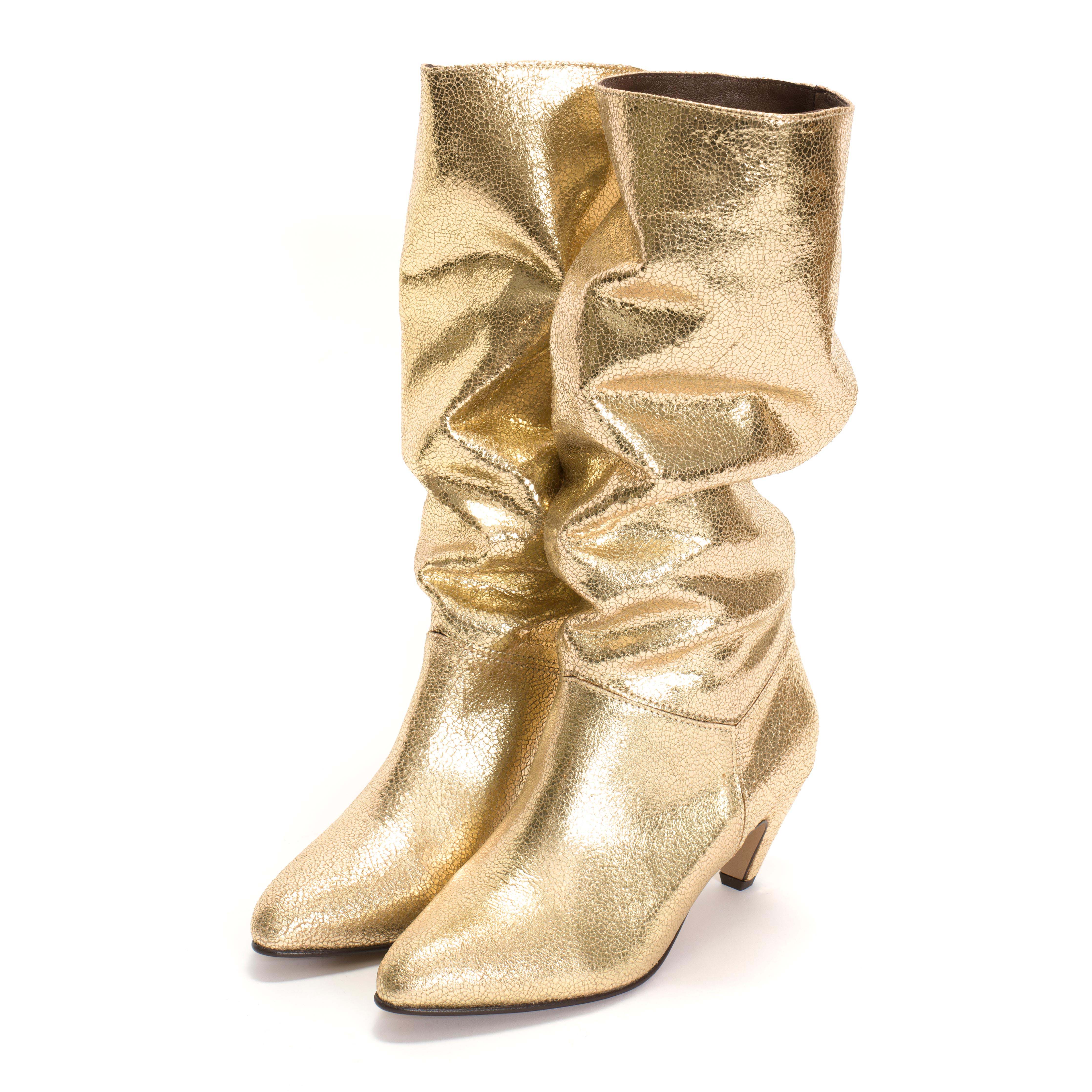 Jasmina 50 stiletto Crackled metallic goat Gold - Image 2
