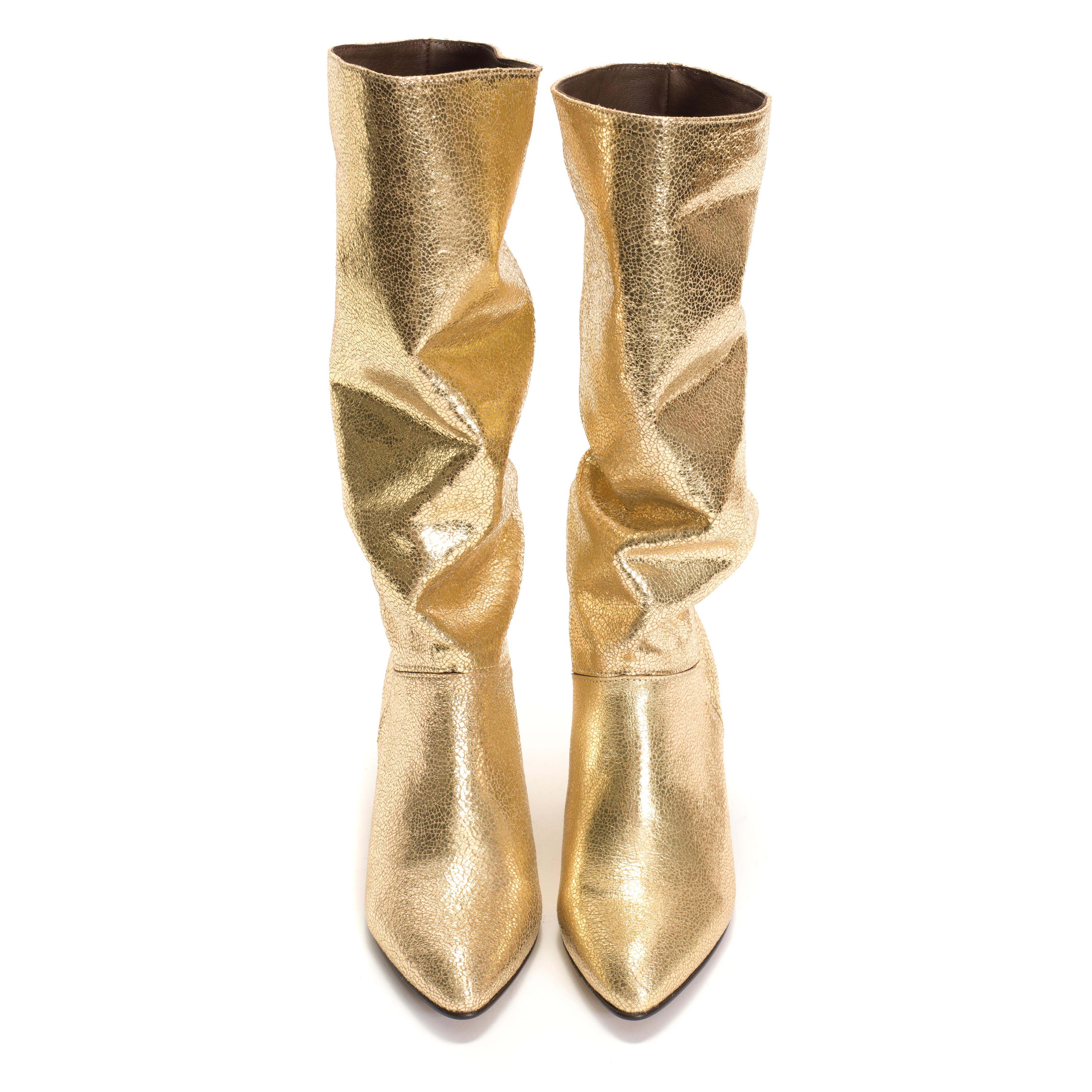 Jasmina 50 stiletto Crackled metallic goat Gold - Image 4