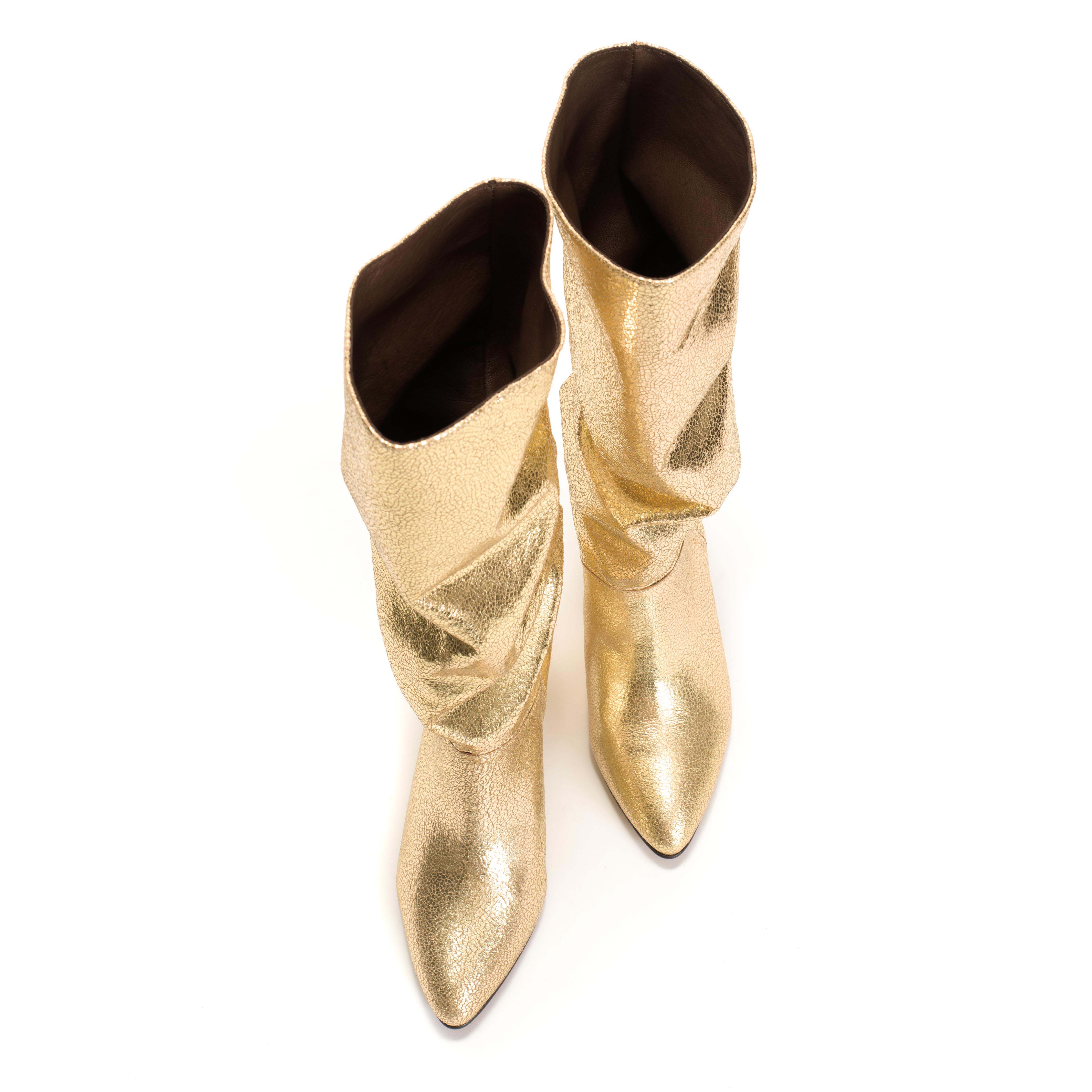 Jasmina 50 stiletto Crackled metallic goat Gold - Image 5
