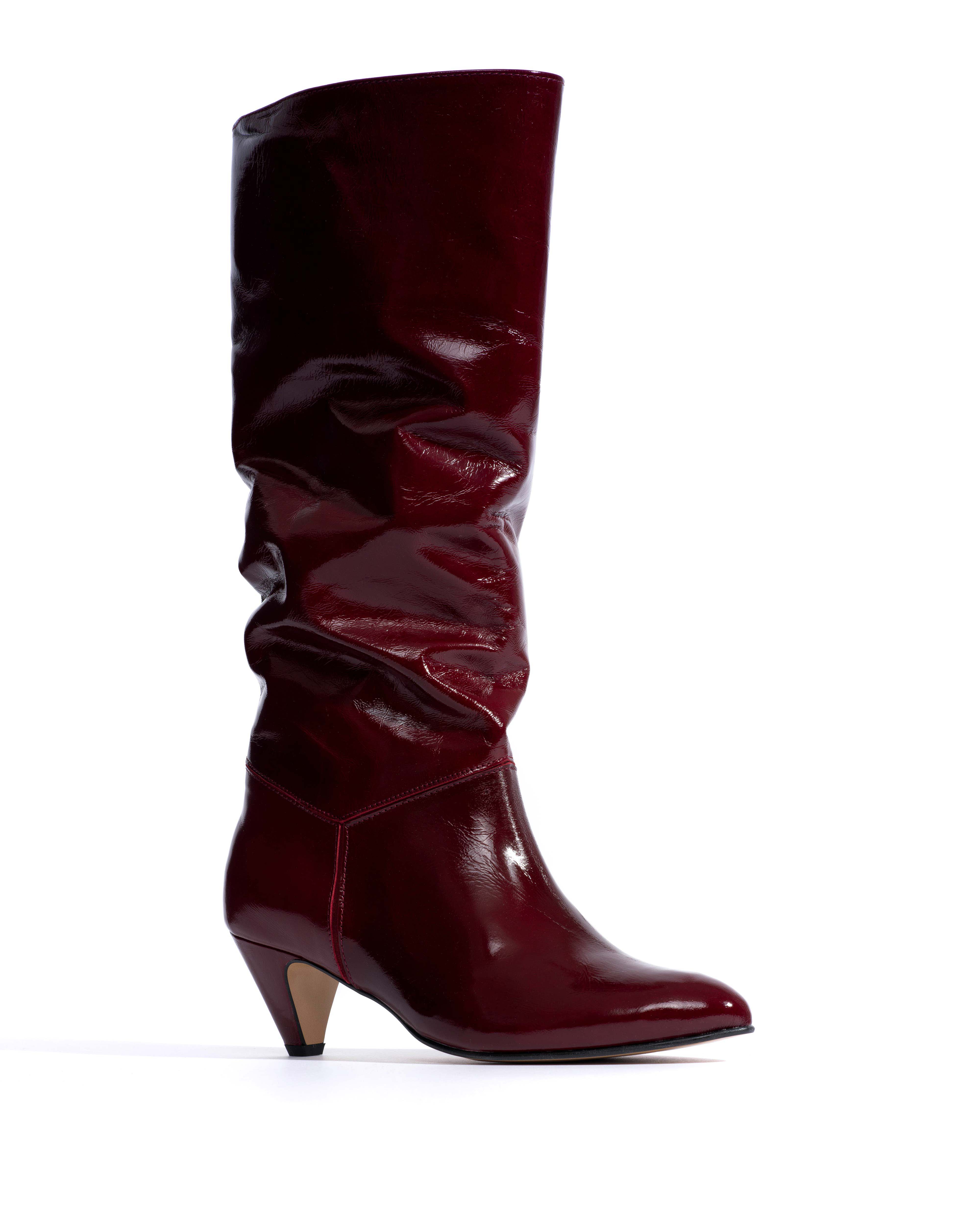Jasmina 50 stiletto Crinkled polished goat & suede leather Pomegranate - Image 2