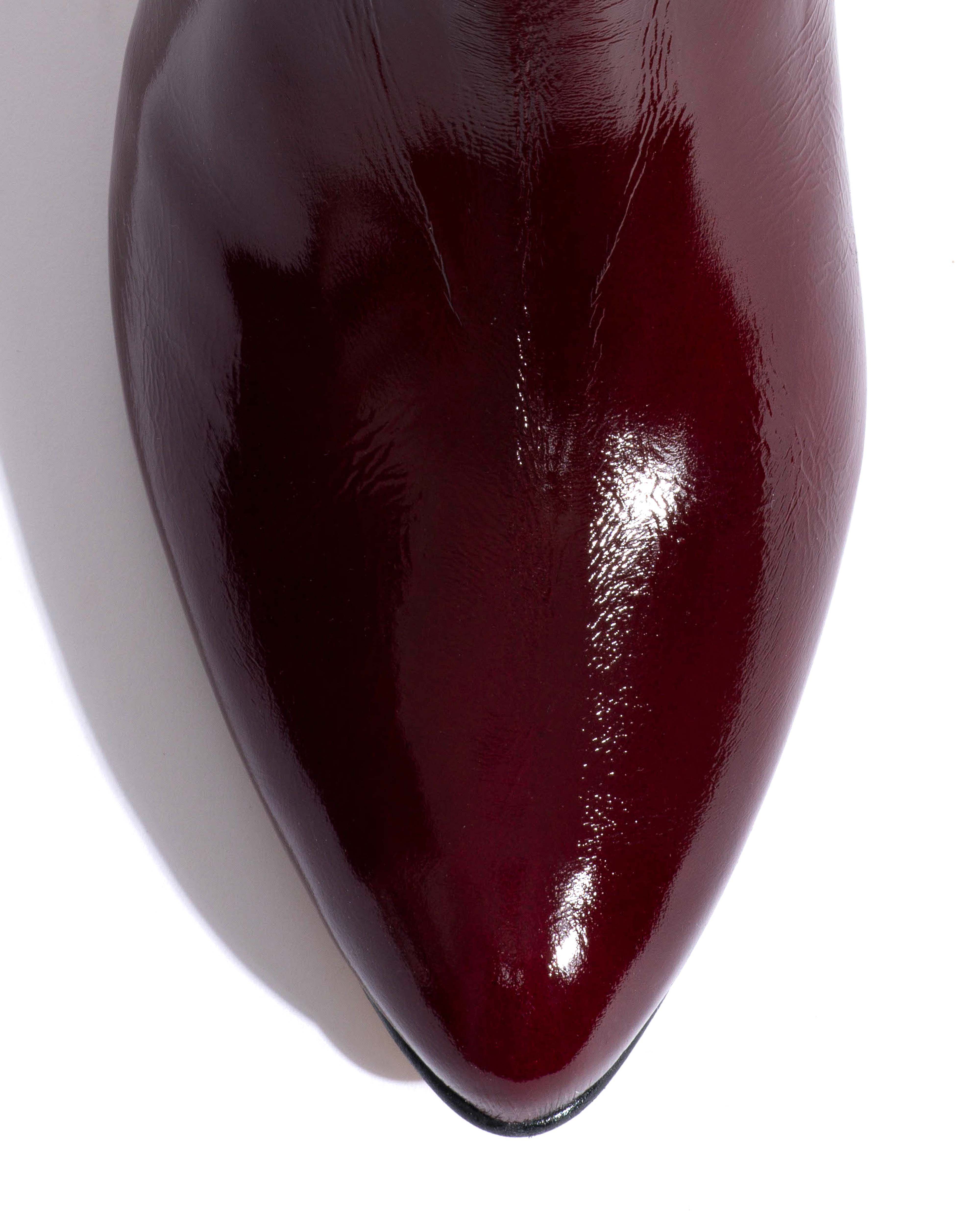 Jasmina 50 stiletto Crinkled polished goat & suede leather Pomegranate - Image 5