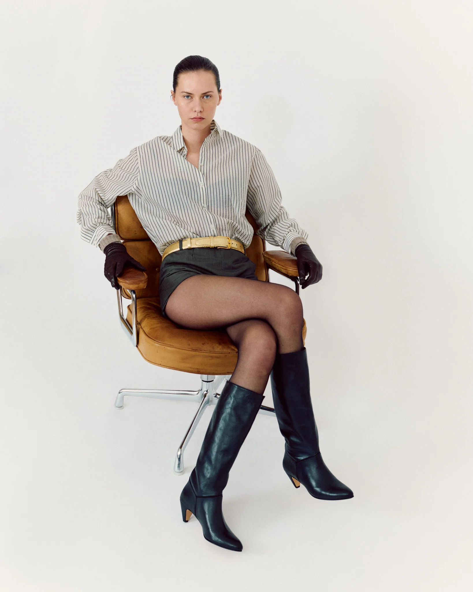 Jasmina 50 stiletto Soft calf & suede leather Black - Image 3
