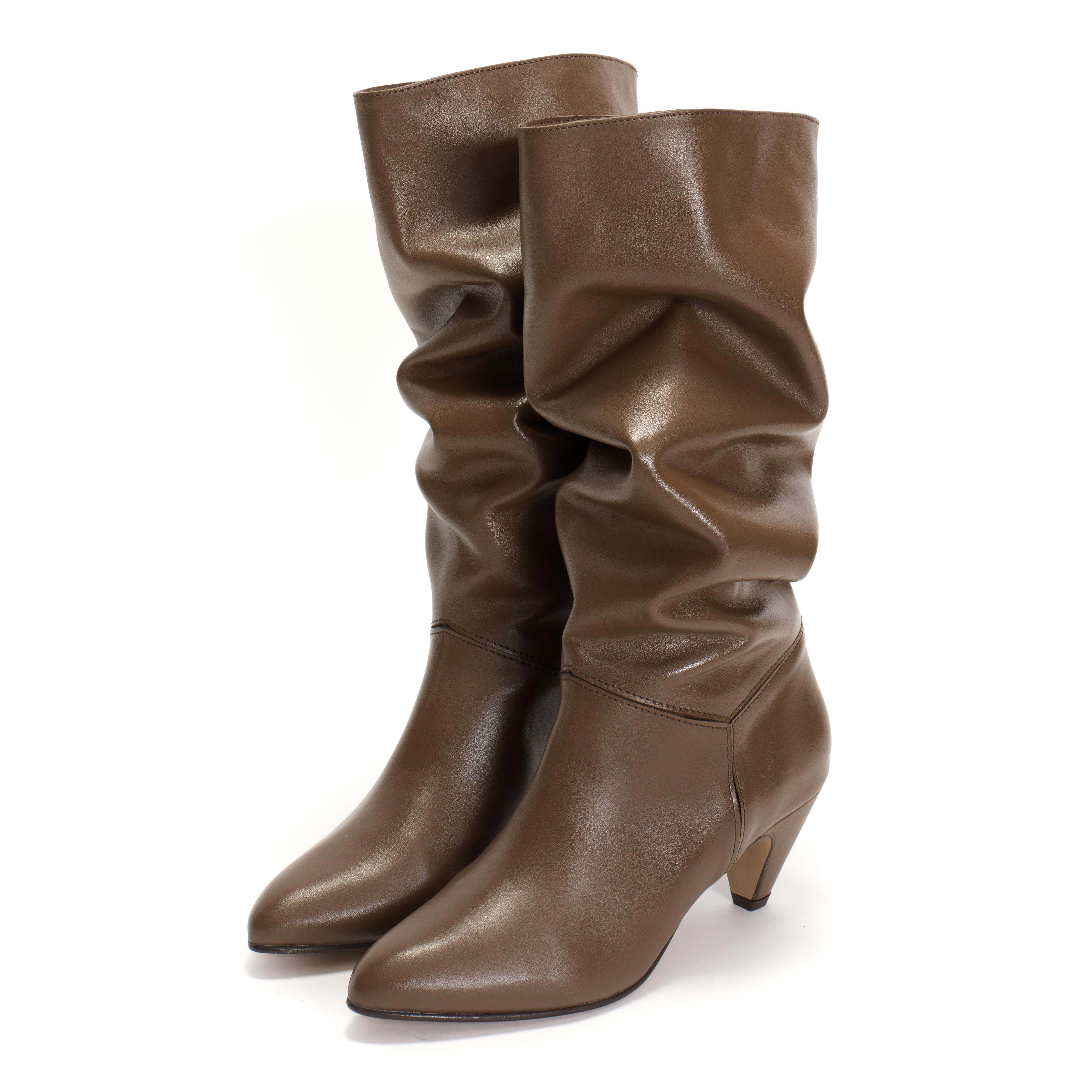 Jasmina 50 stiletto Soft calf & suede leather Dark taupe - Image 2