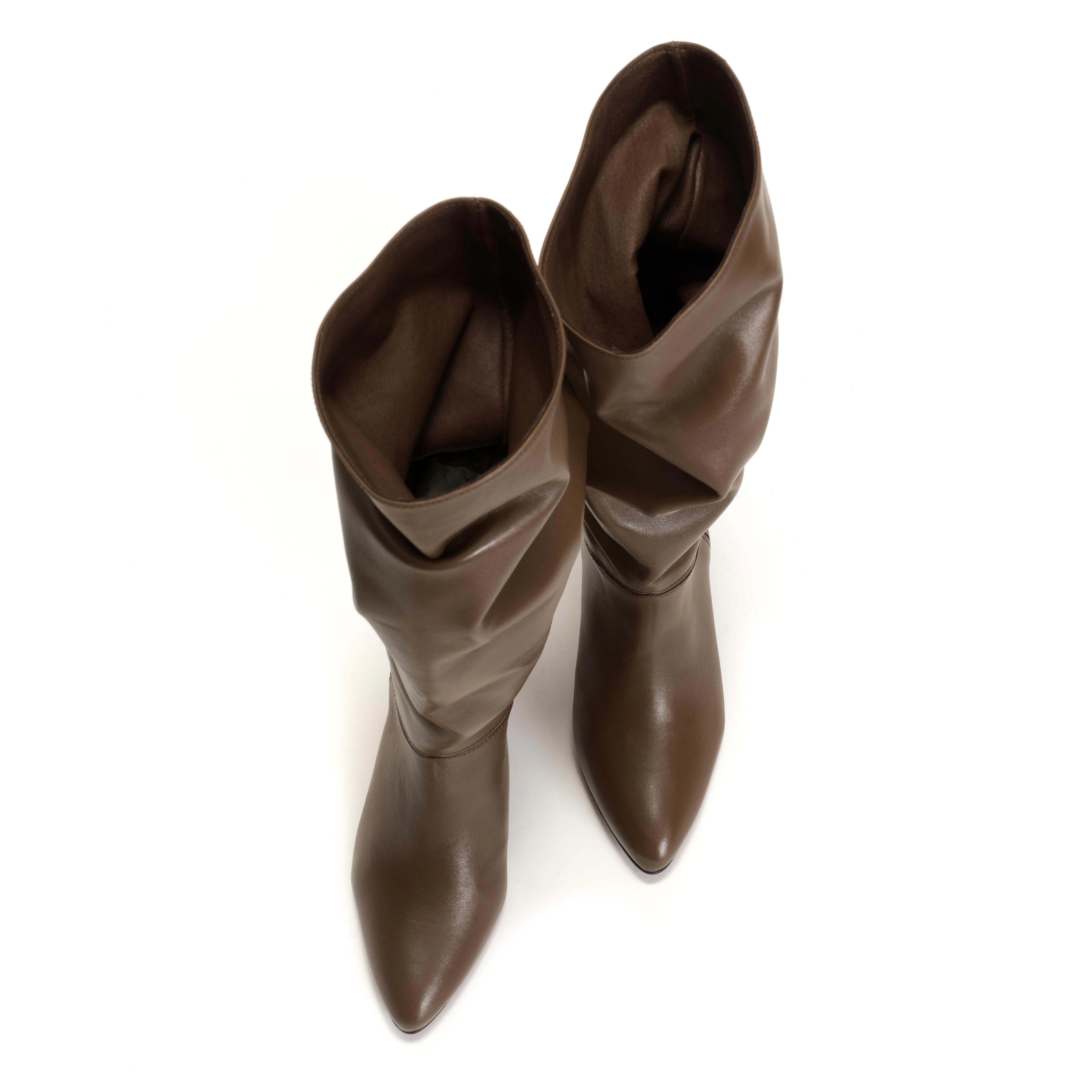 Jasmina 50 stiletto Soft calf & suede leather Dark taupe - Image 5