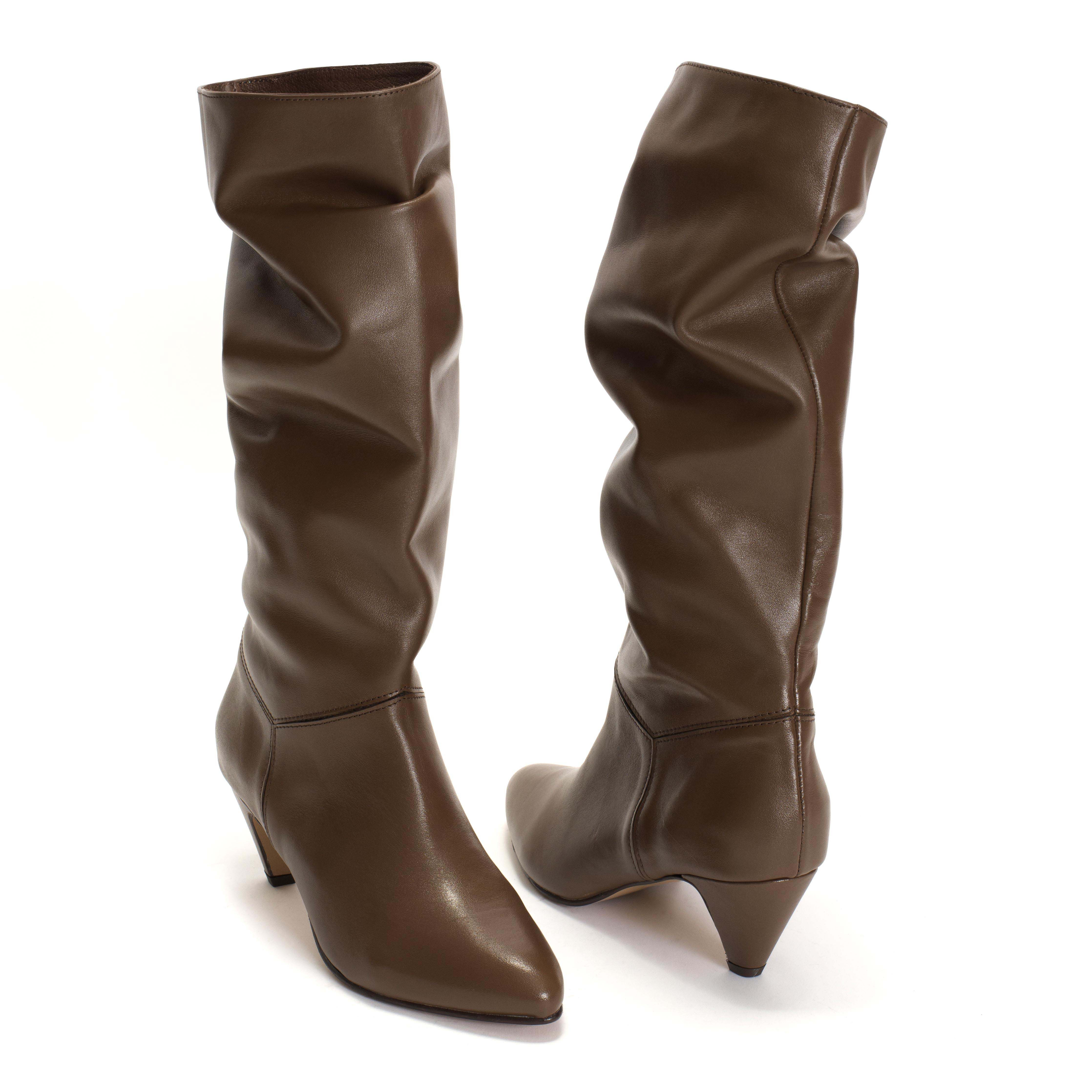 Jasmina 50 stiletto Soft calf & suede leather Dark taupe - Image 6
