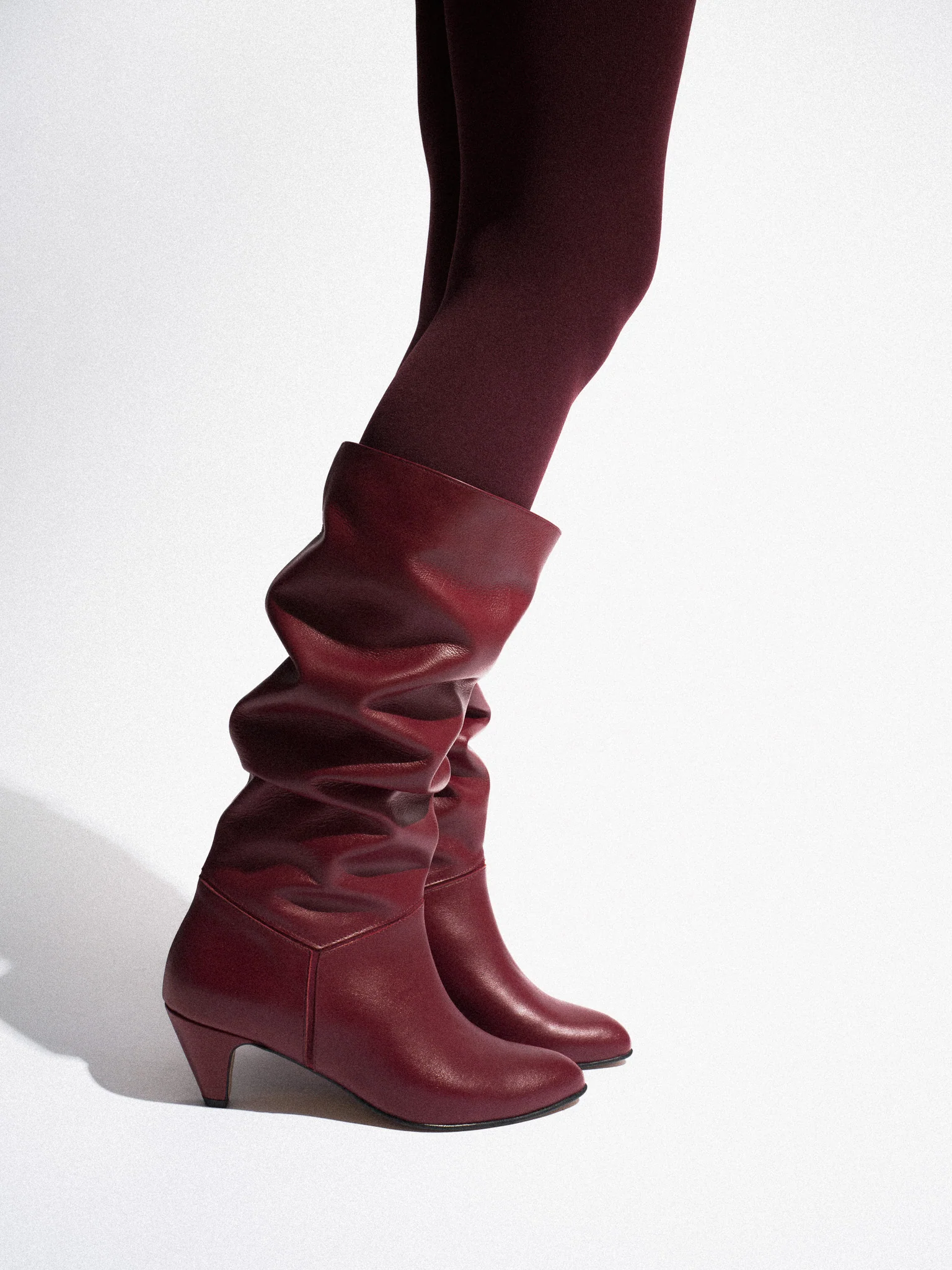 Jasmina 50 stiletto Soft calf & suede leather Pomegranate - Image 3