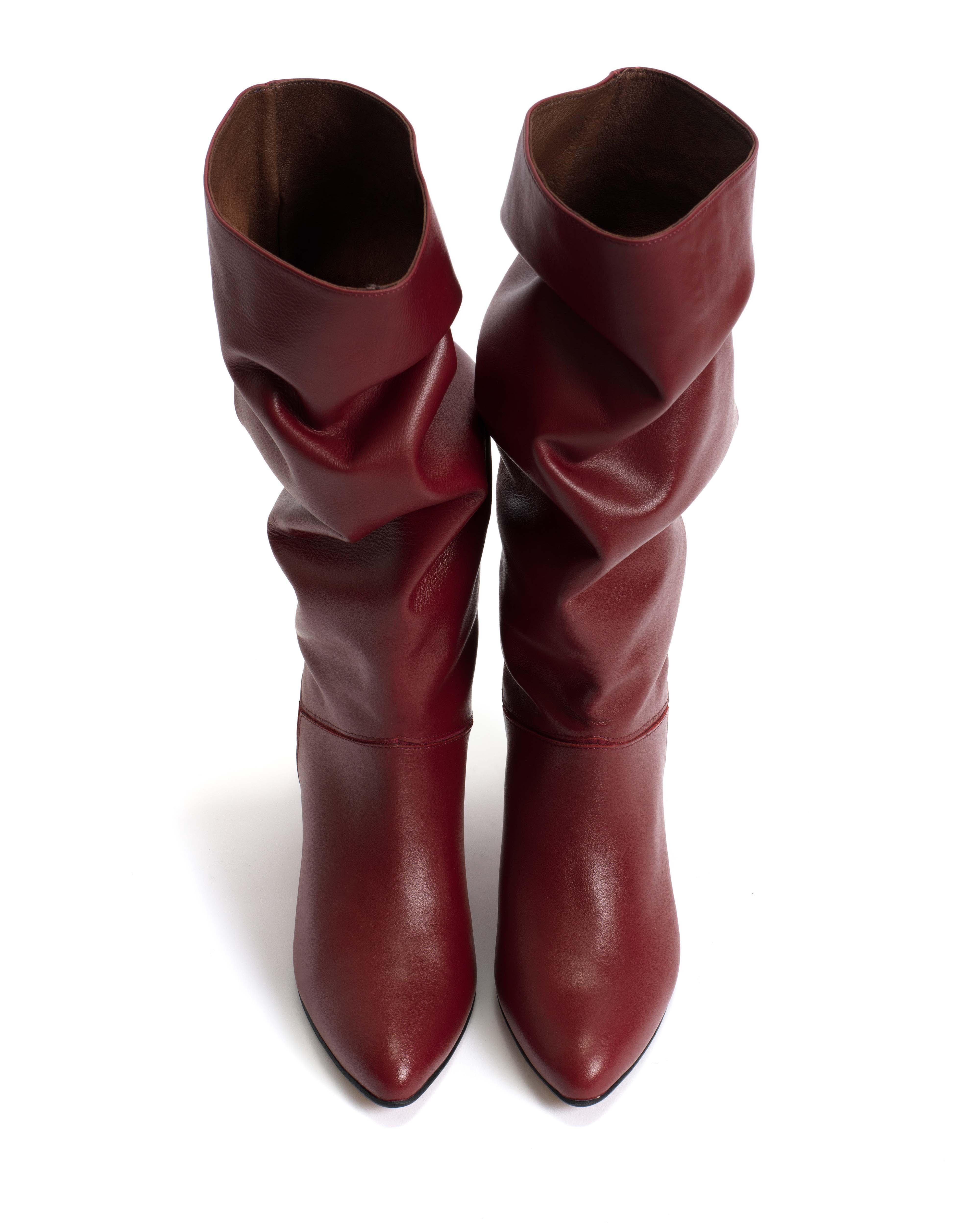 Jasmina 50 stiletto Soft calf & suede leather Pomegranate - Image 4