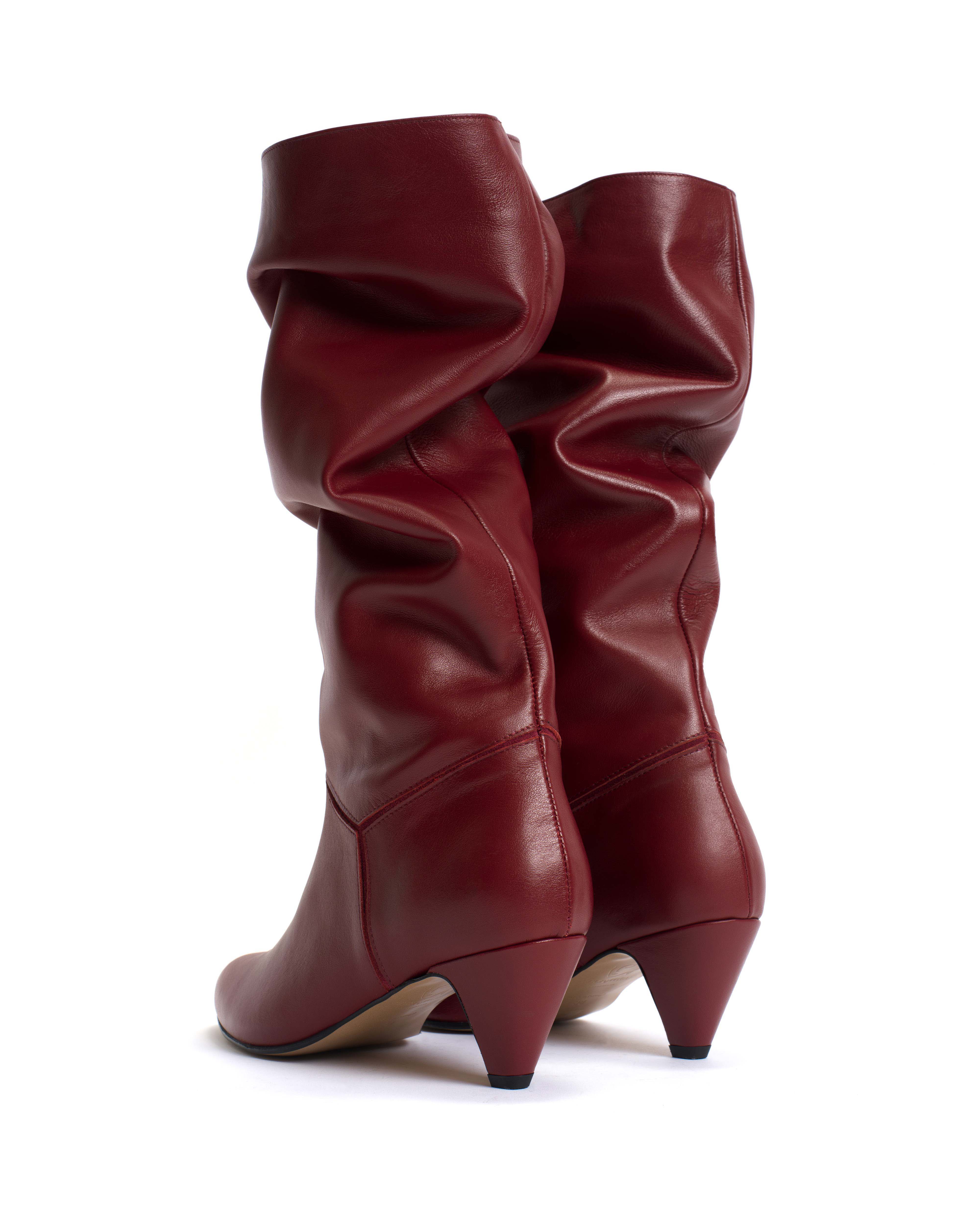 Jasmina 50 stiletto Soft calf & suede leather Pomegranate - Image 5