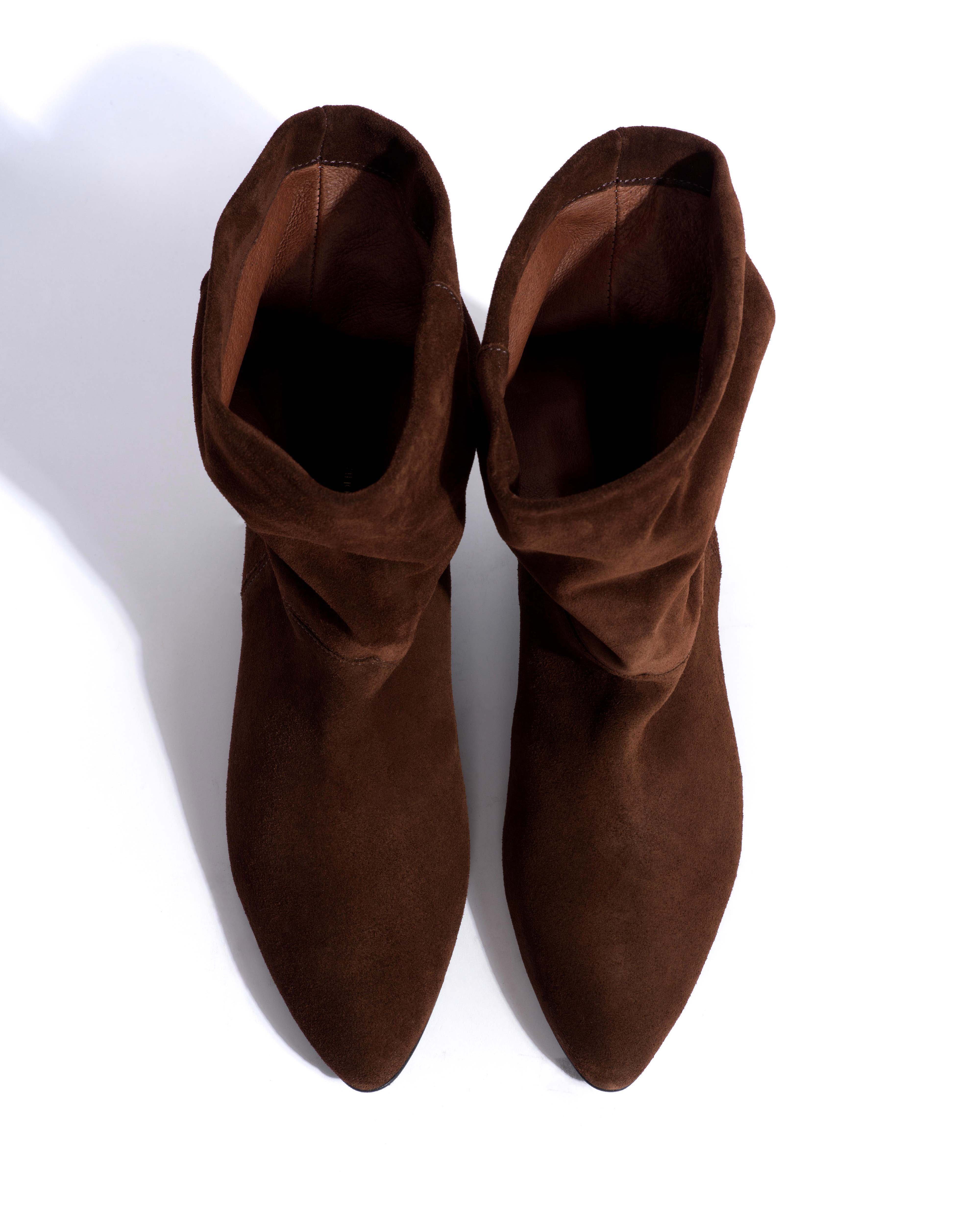 Jassi 20 Calf suede & sleek leather Chocolate - Image 4