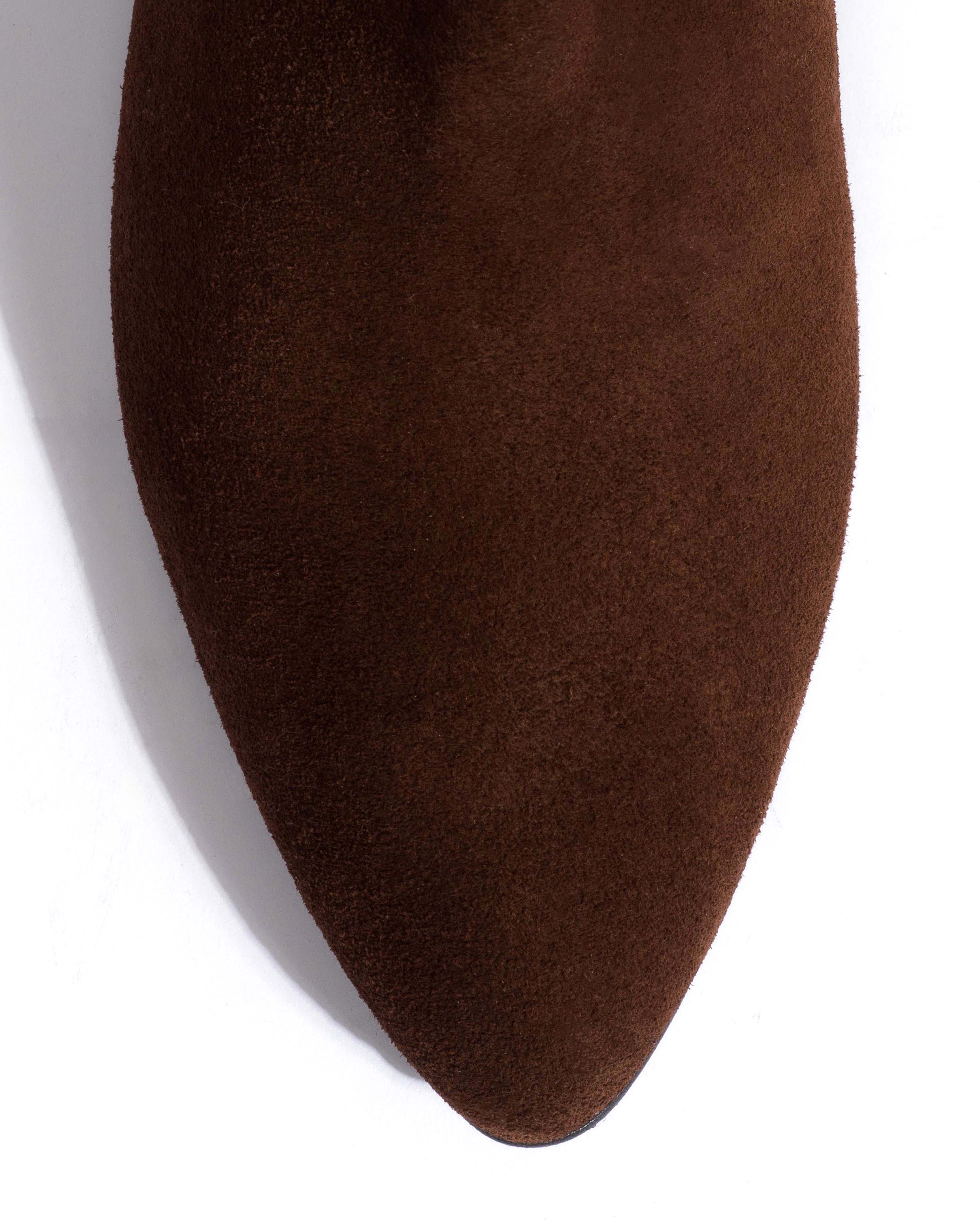 Jassi 20 Calf suede & sleek leather Chocolate - Image 5