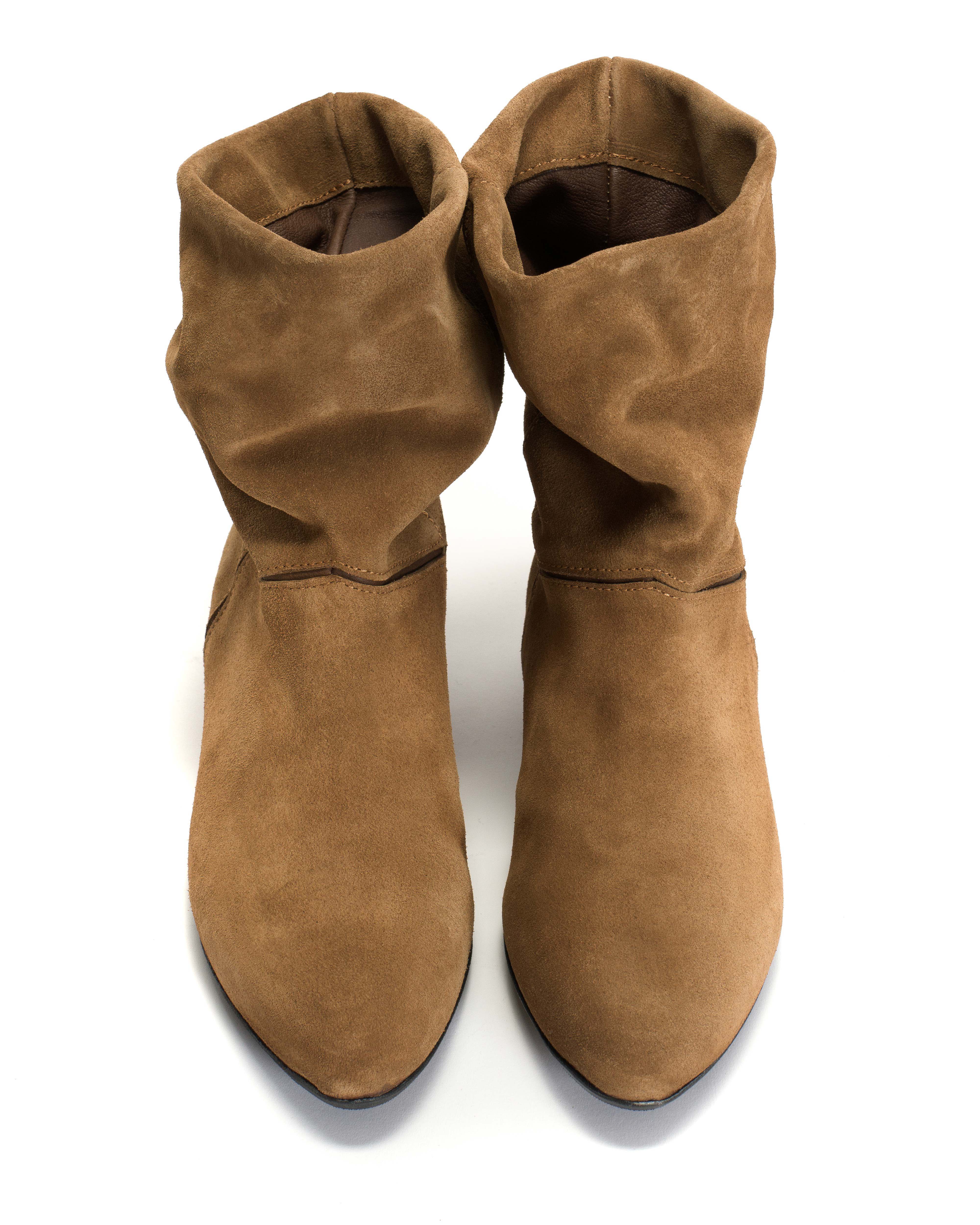 Jassi 20 Calf suede & sleek leather Cinnamon & dark taupe - Image 3