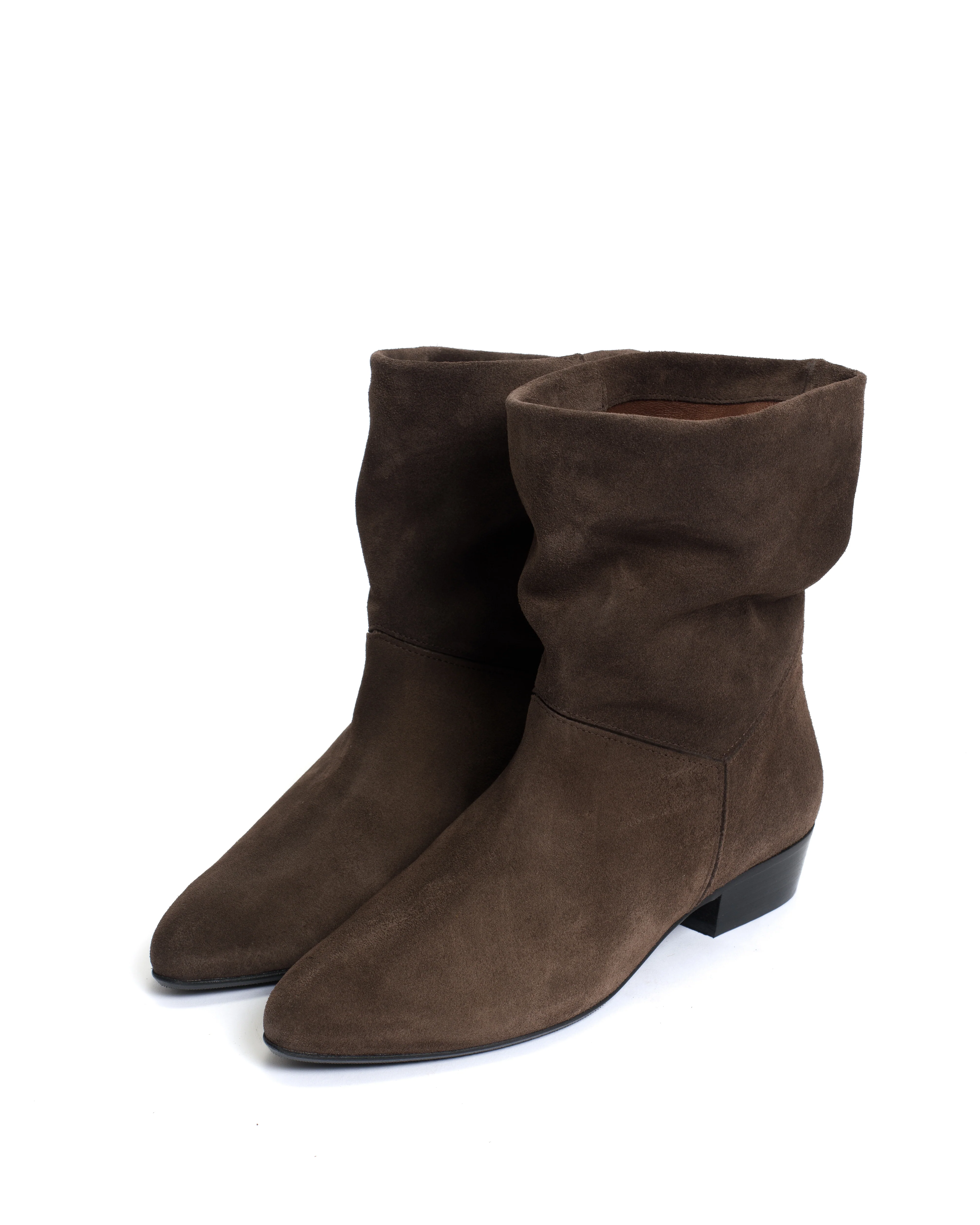 Jassi 20 Calf suede & sleek leather Coffee brown & dark taupe - Image 2