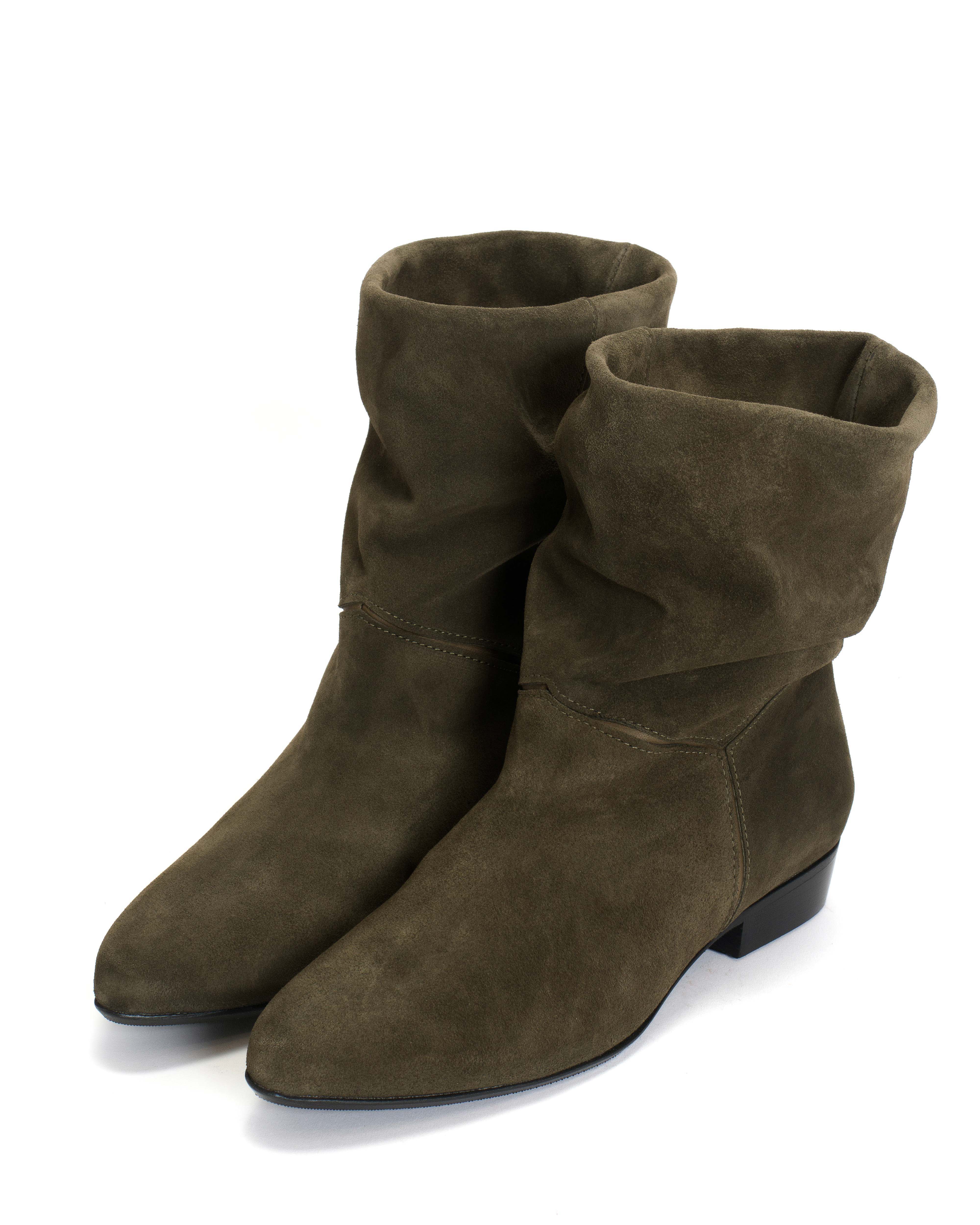 Jassi 20 Calf suede & sleek leather Moss green - Image 2