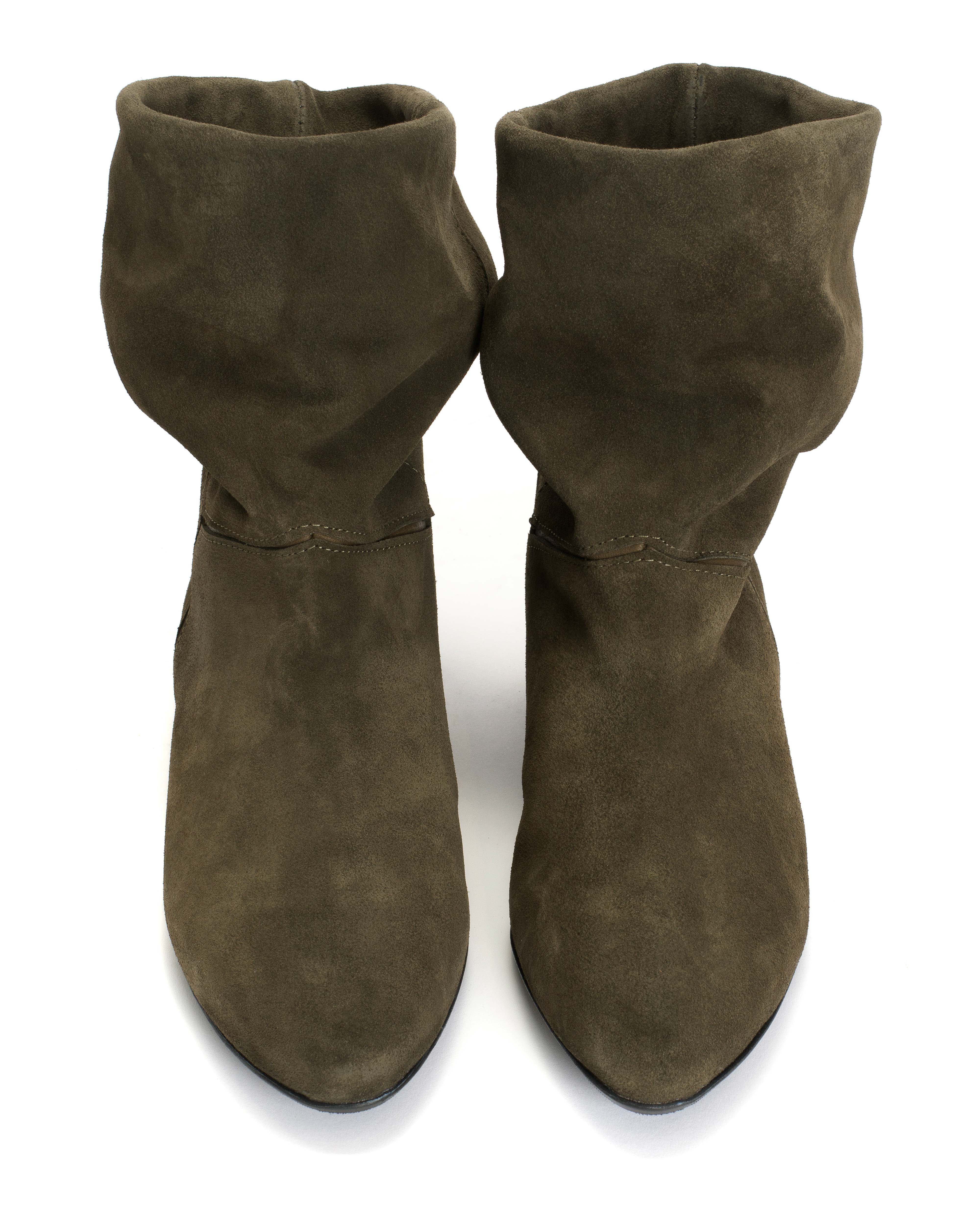 Jassi 20 Calf suede & sleek leather Moss green - Image 3