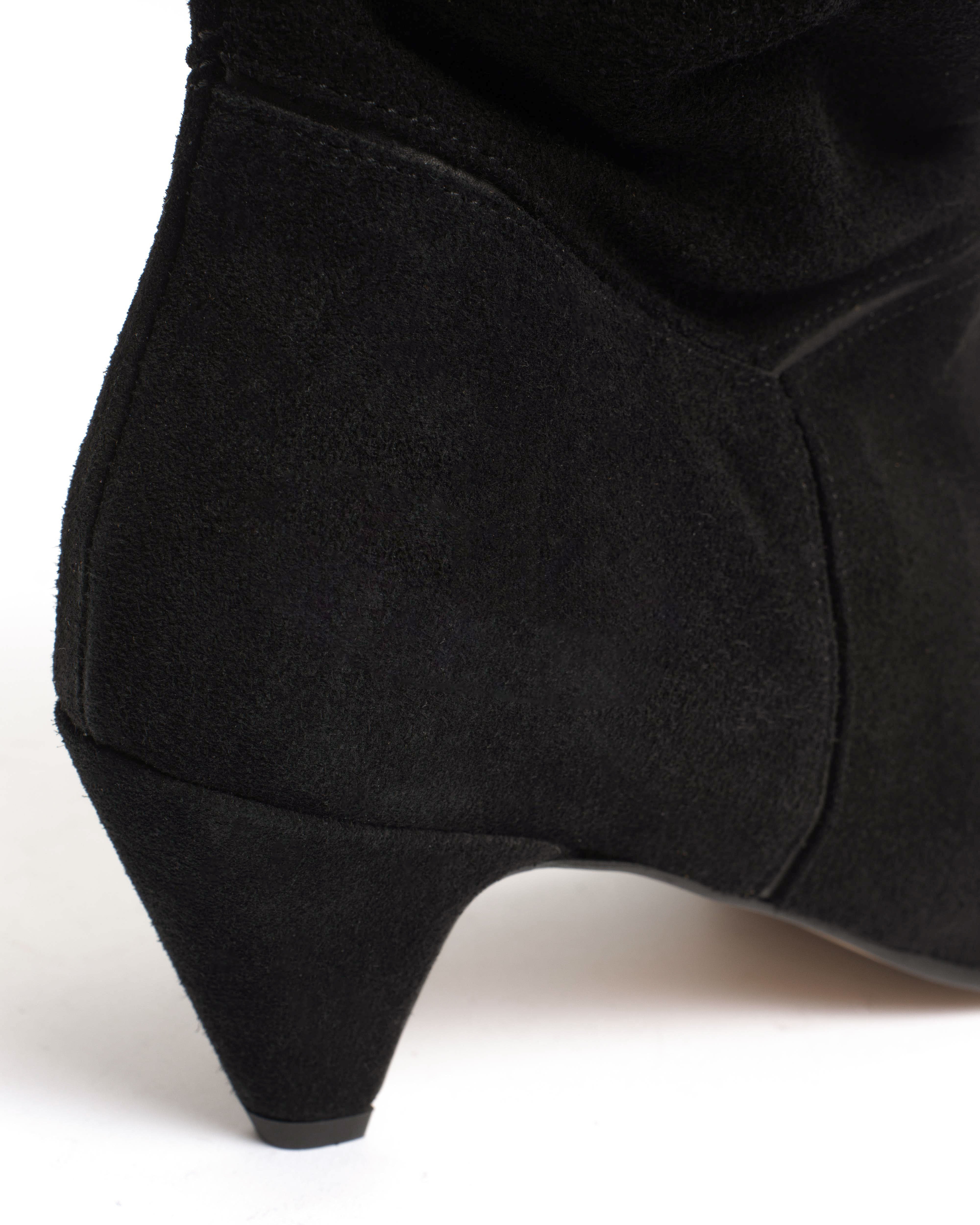 Jassi 50 stiletto Calf suede & sleek leather Black - Image 7