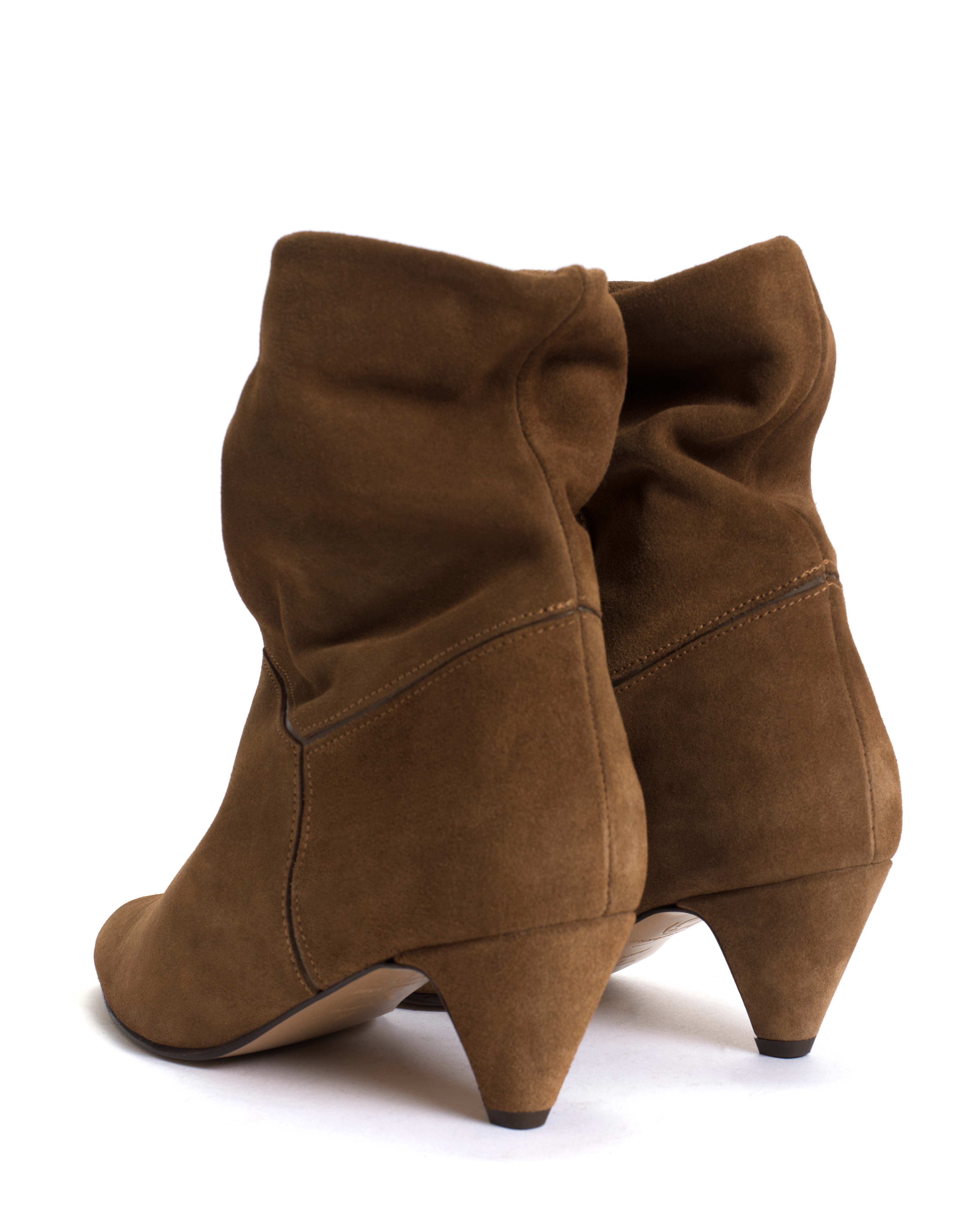 Jassi 50 stiletto Calf suede & sleek leather Cinnamon & dark taupe - Image 4