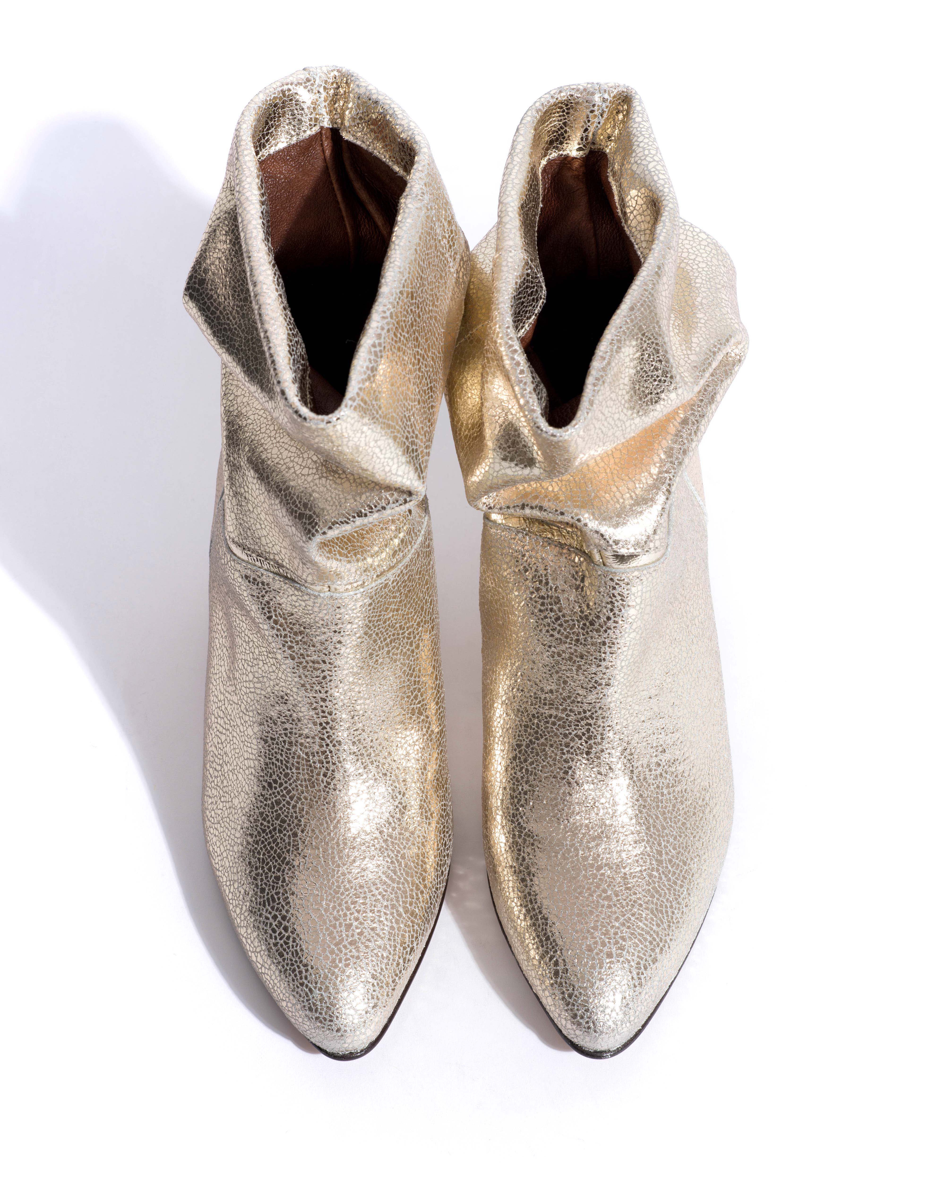 Jassi 50 stiletto Crackled metallic goat Champagne - Image 4