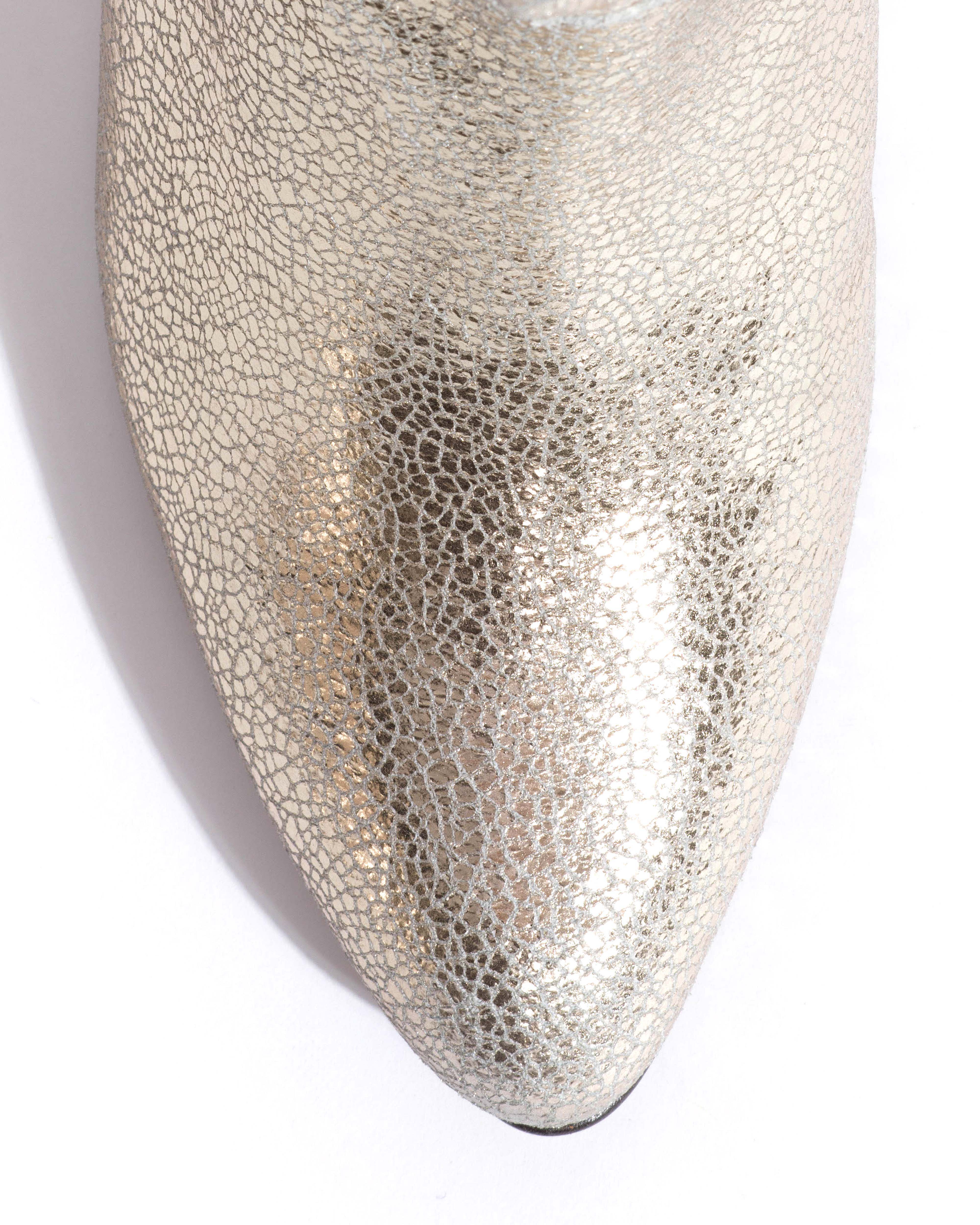 Jassi 50 stiletto Crackled metallic goat Champagne - Image 5