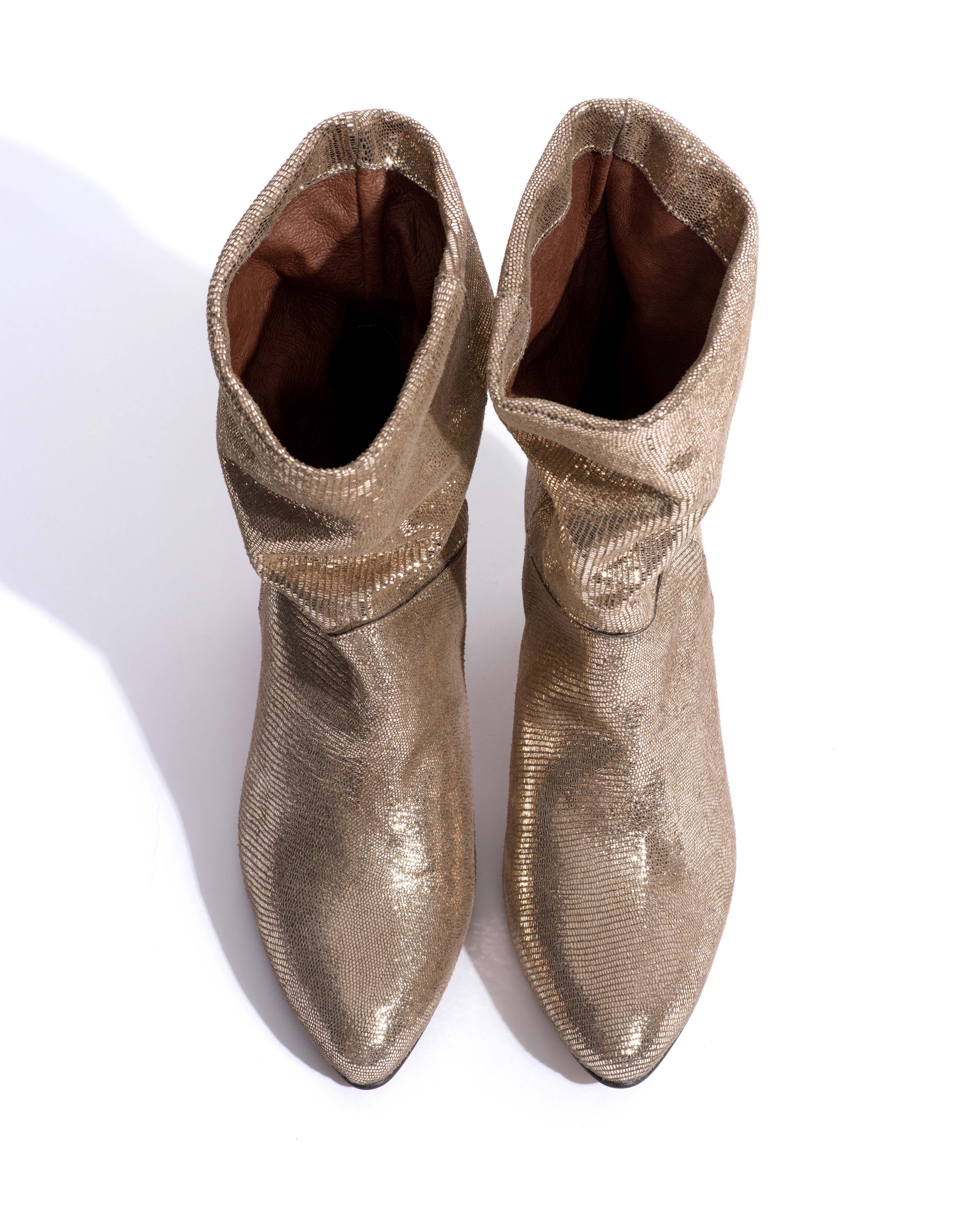 Jassi 50 stiletto Lizard metallic goat Vintage champagne - Image 4