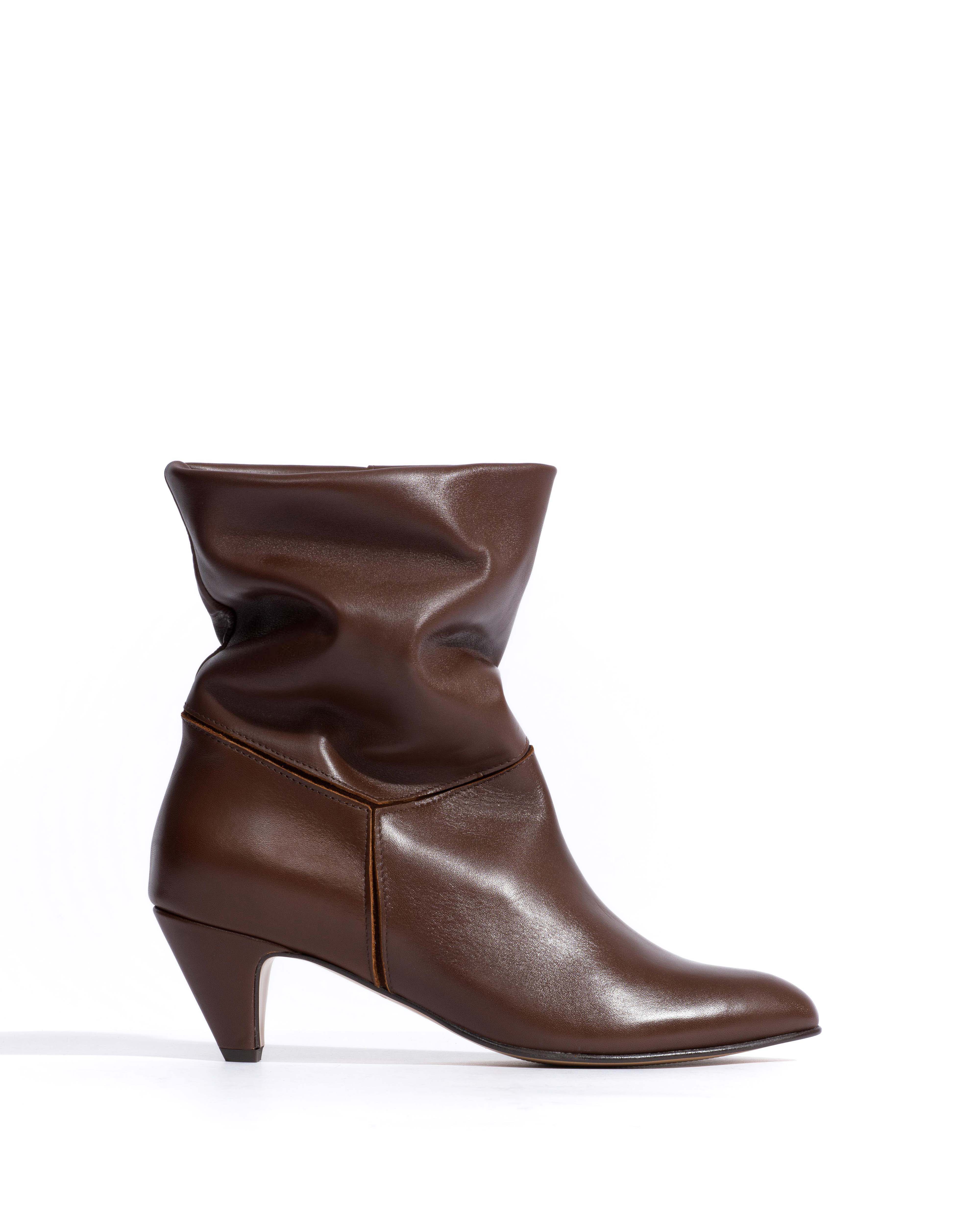 Jassi 50 stiletto Soft calf & suede leather Chocolate