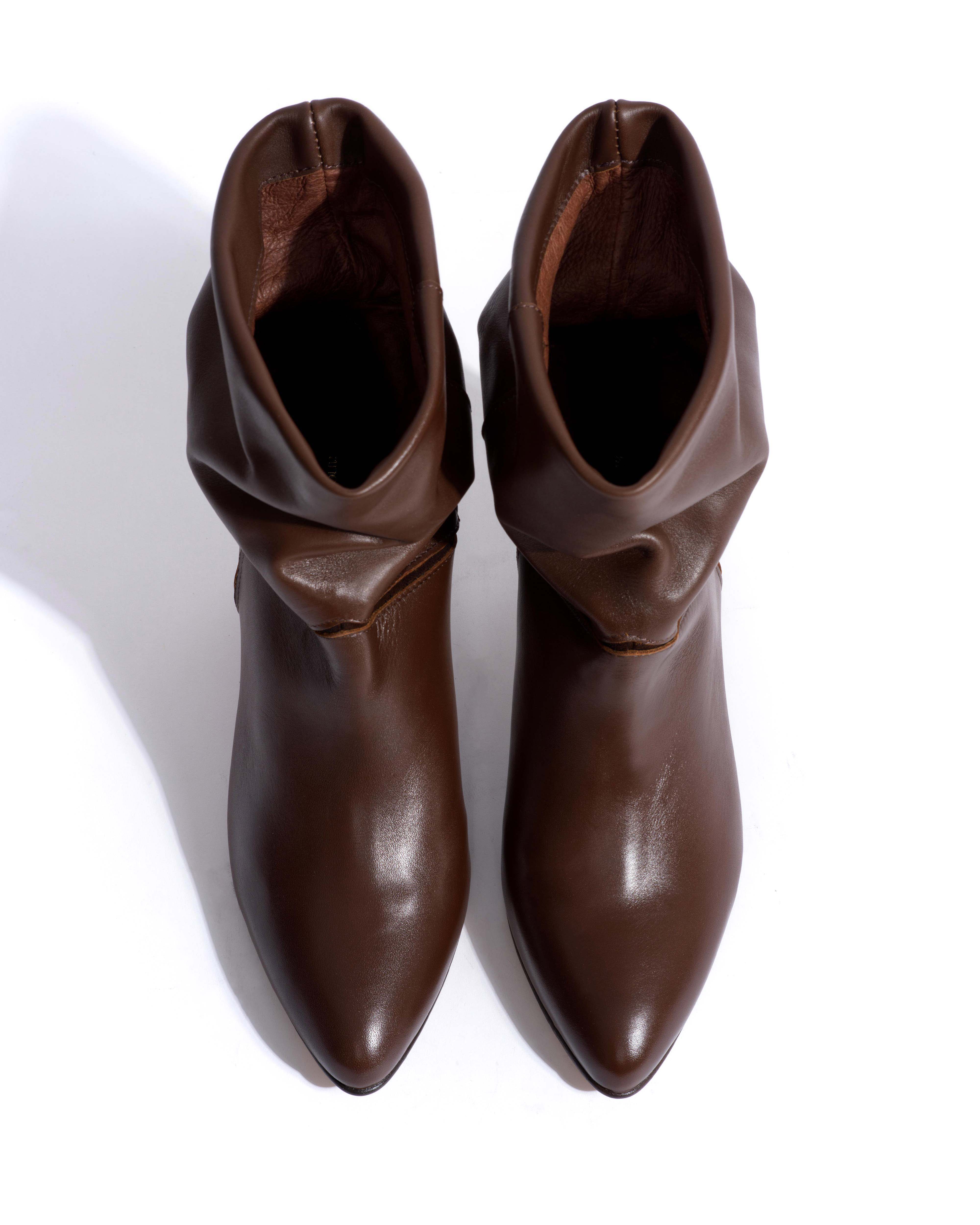 Jassi 50 stiletto Soft calf & suede leather Chocolate - Image 4