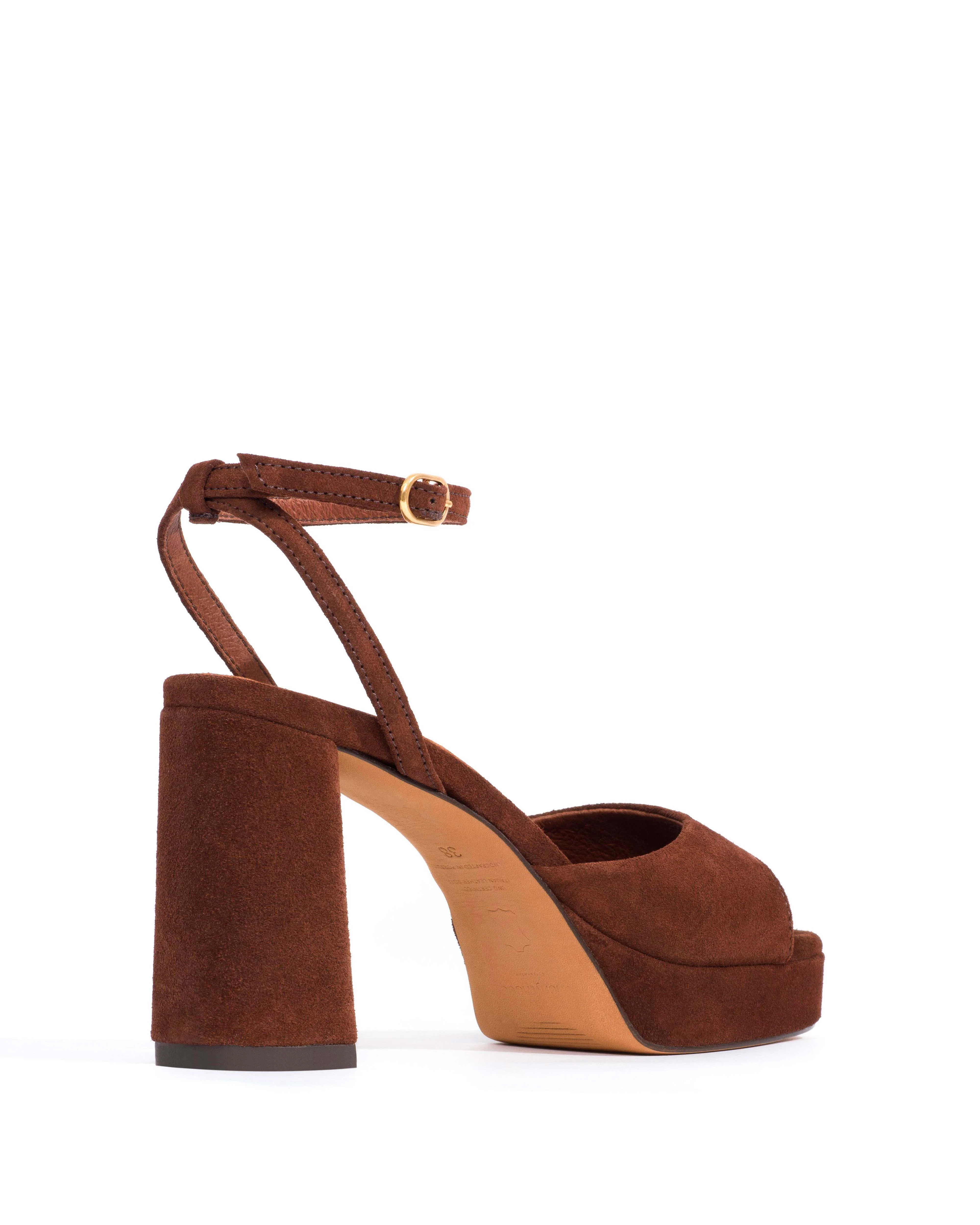 Jolie 85 platform Calf suede Chocolate - Image 3