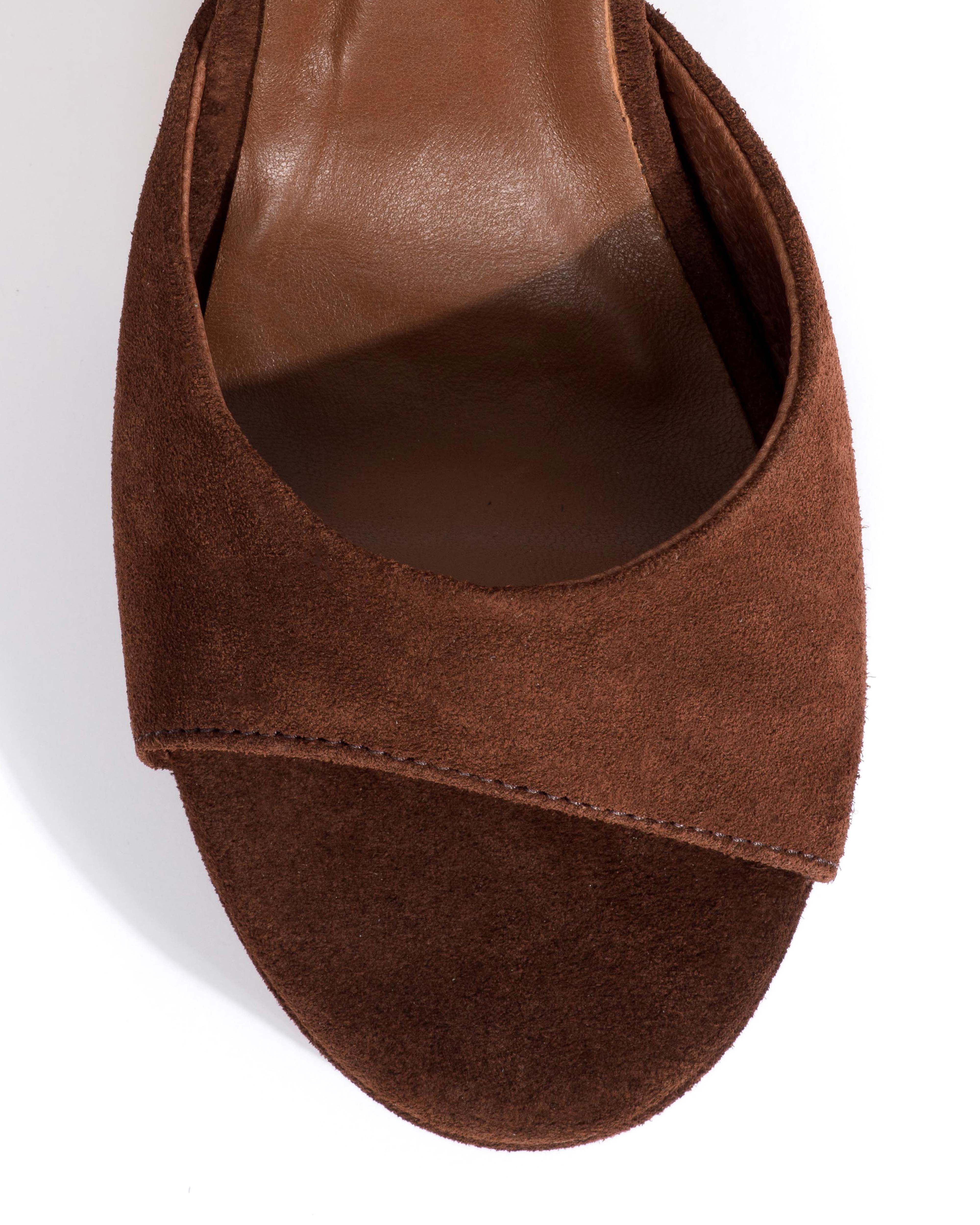 Jolie 85 platform Calf suede Chocolate - Image 5