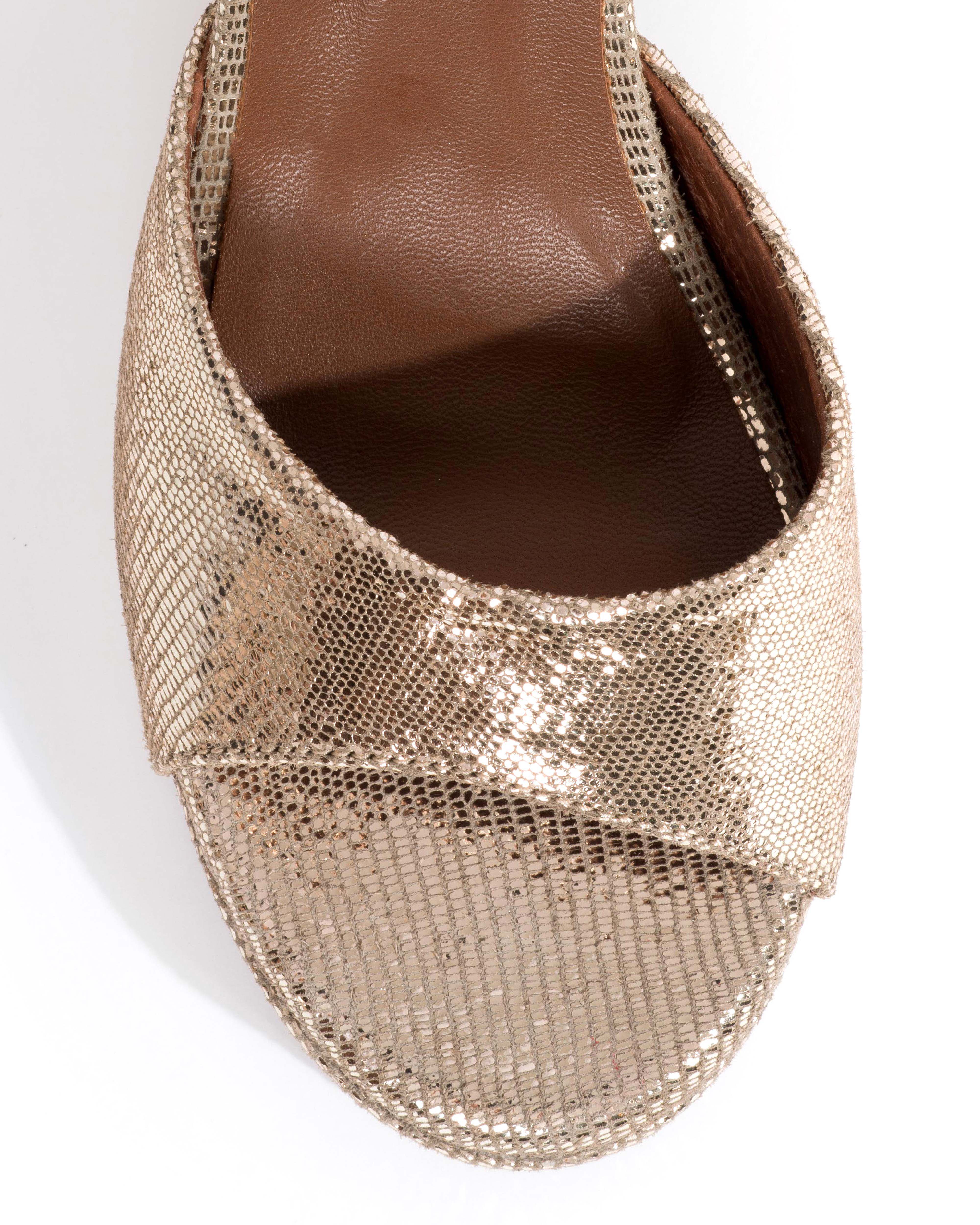 Jolie 85 platform Lizard metallic goat Vintage champagne - Image 5