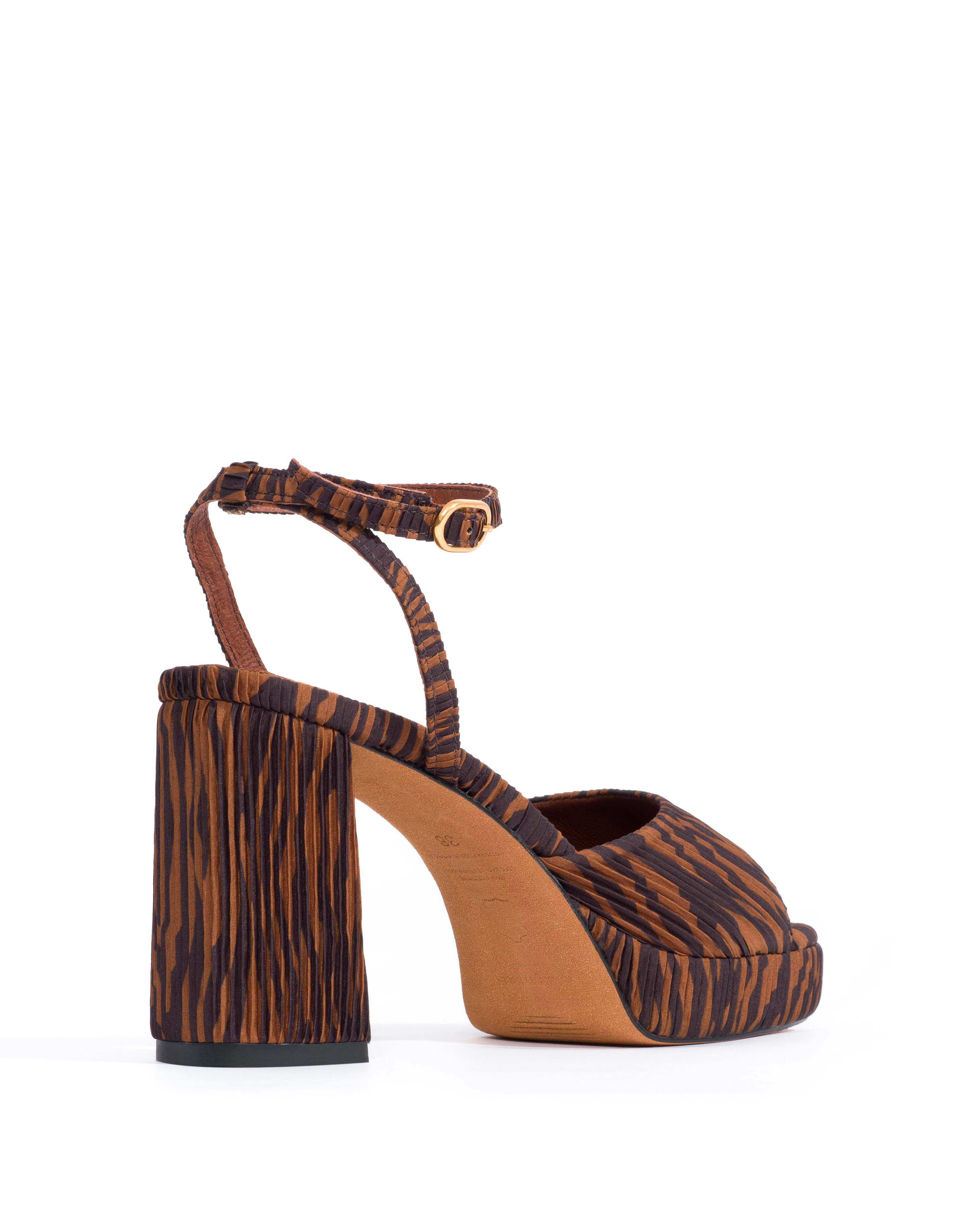 Jolie 85 platform Pleated zebra Chocolate shades - Image 3