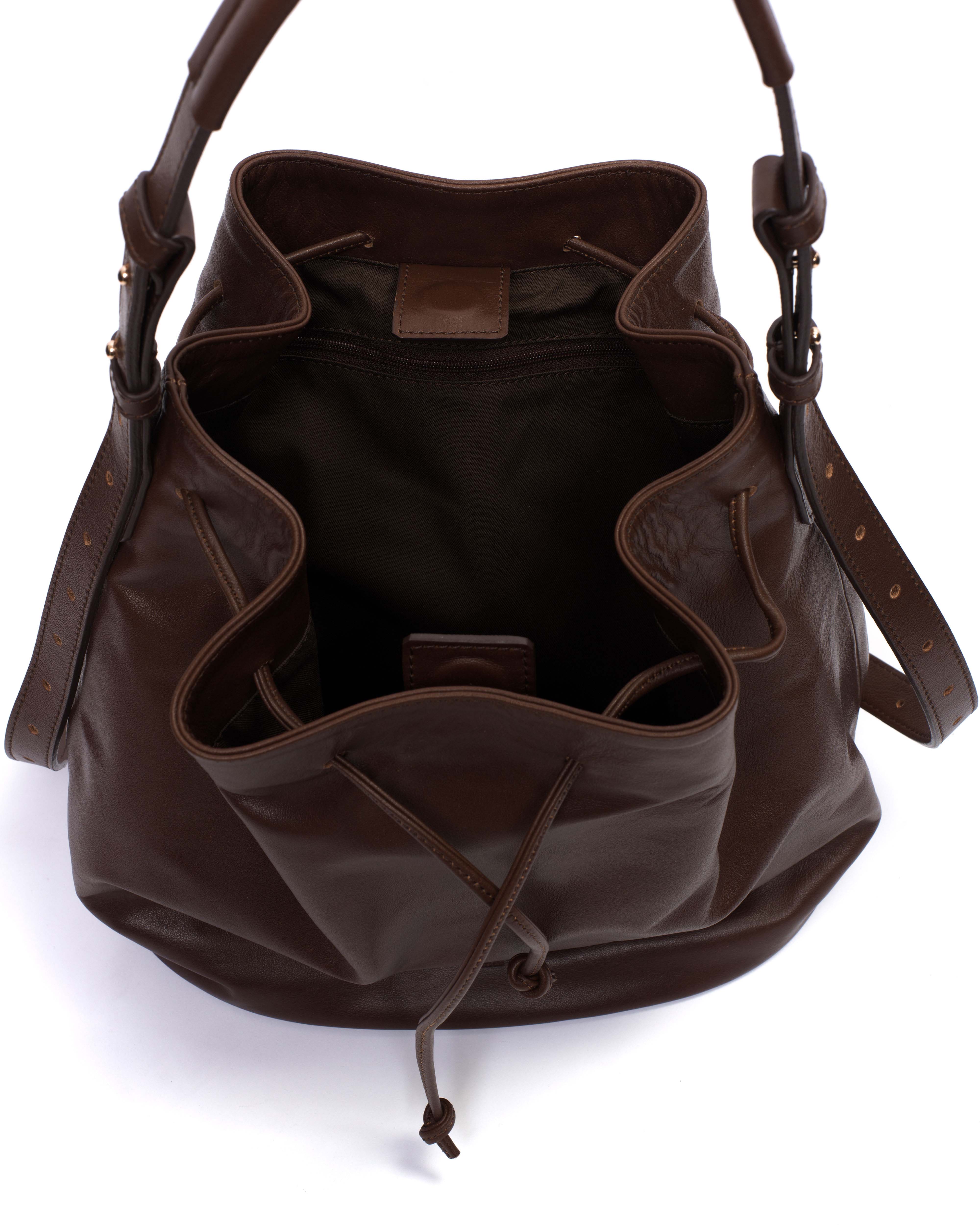 Kacey grand bucket bag Soft calf Chocolate - Image 3