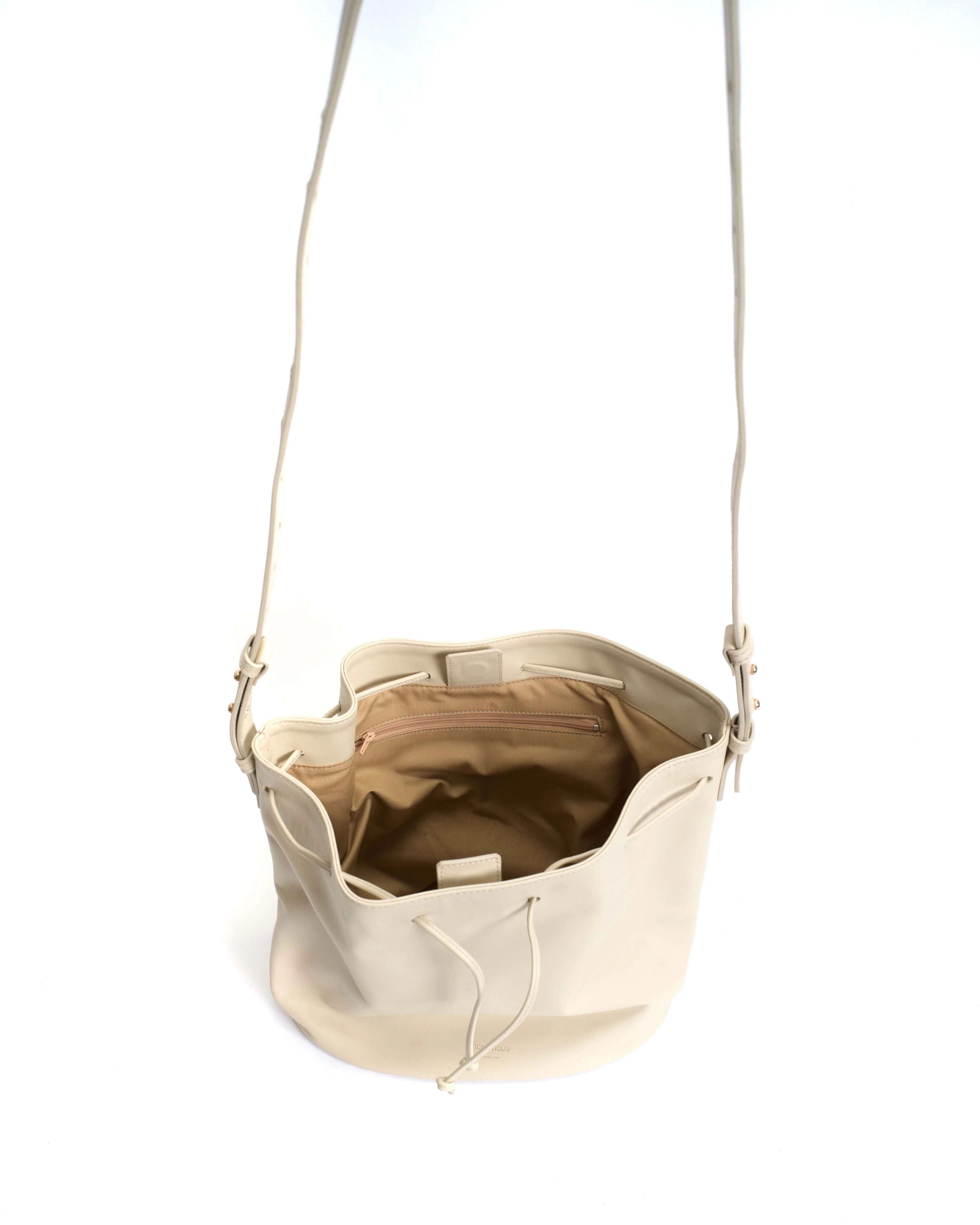 Kacey grand bucket bag Soft calf White sand - Image 3