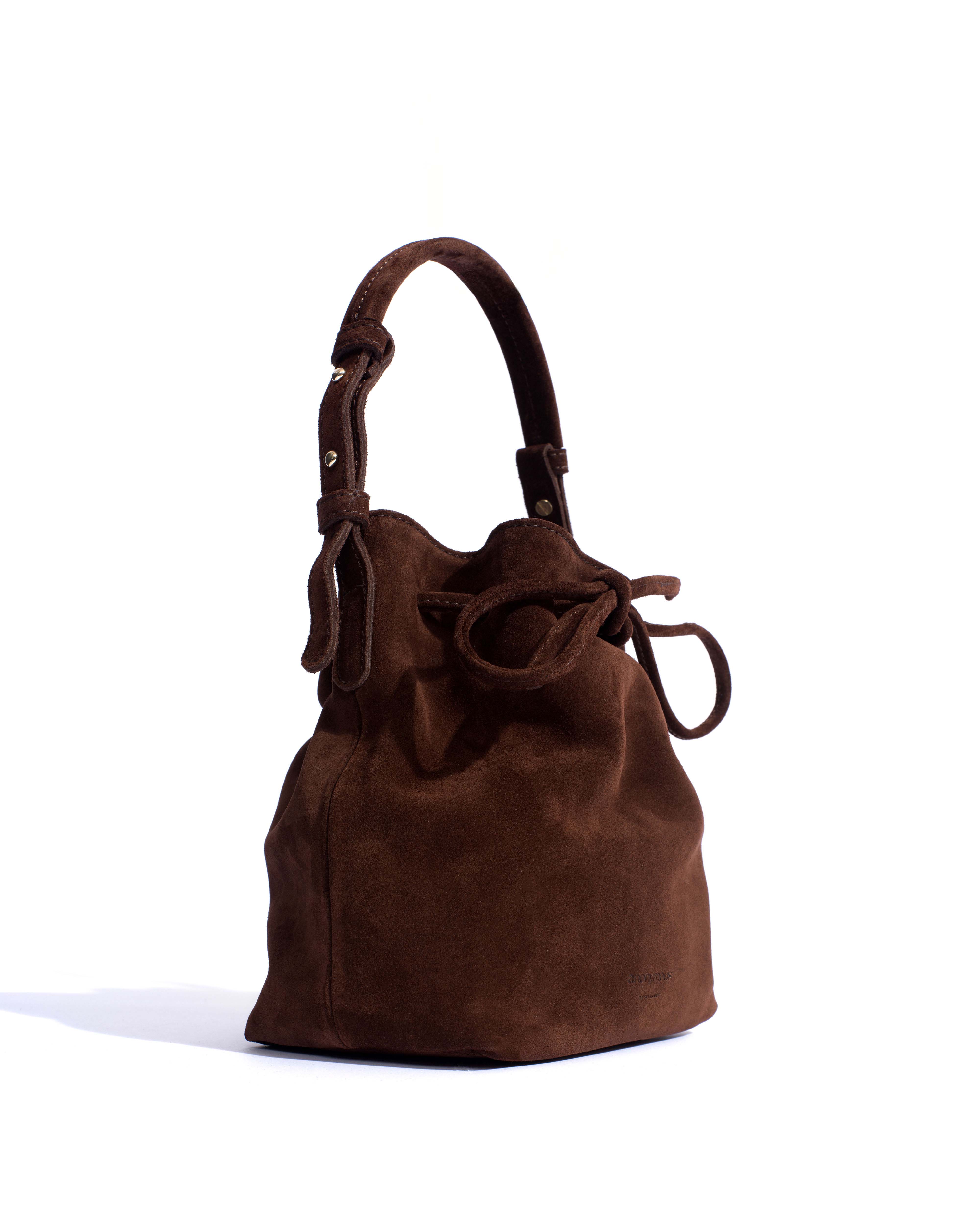 Kacey petite bucket bag Calf suede Chocolate - Image 2