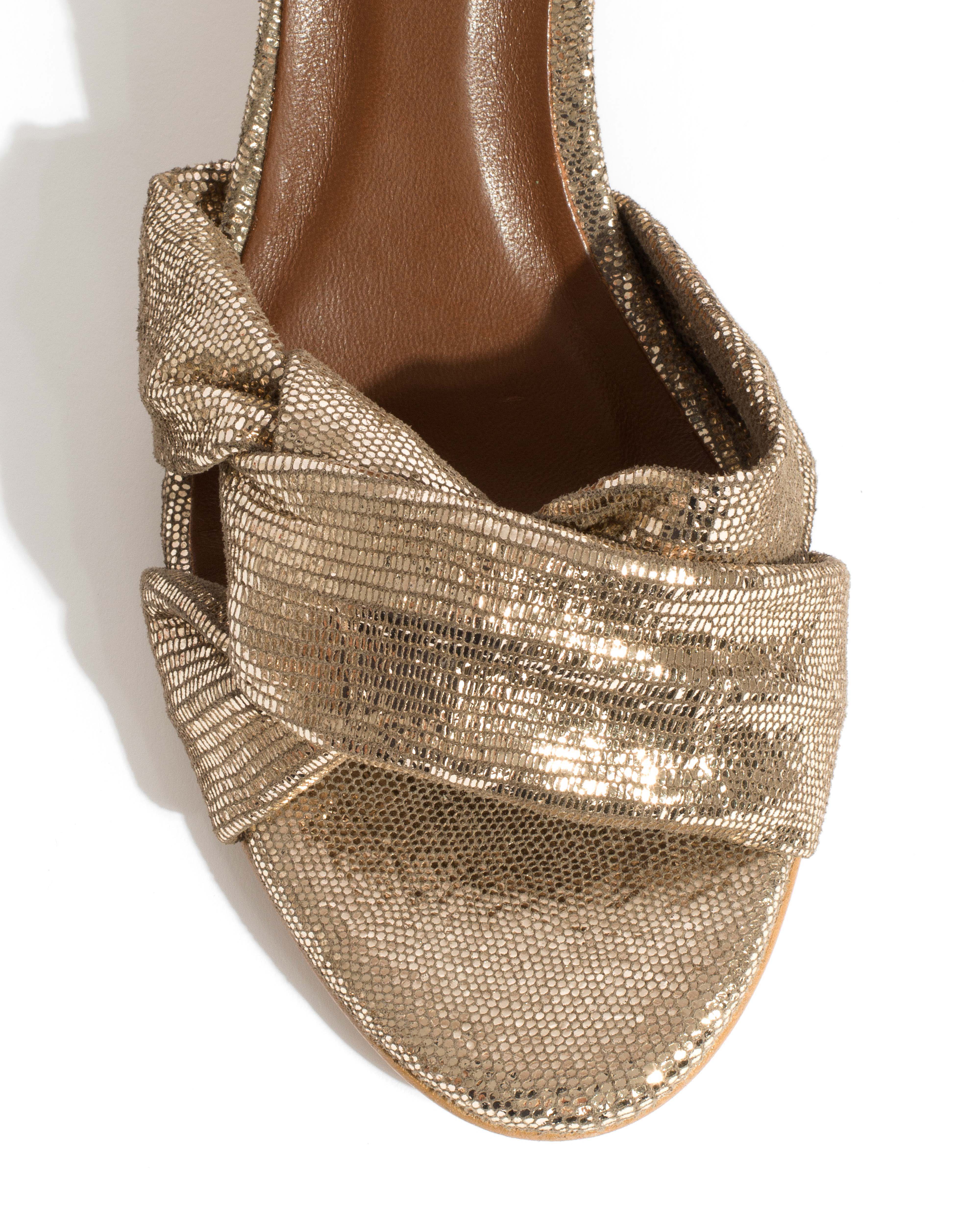 Kamilah 50 stiletto Lizard metallic goat Vintage champagne - Image 5