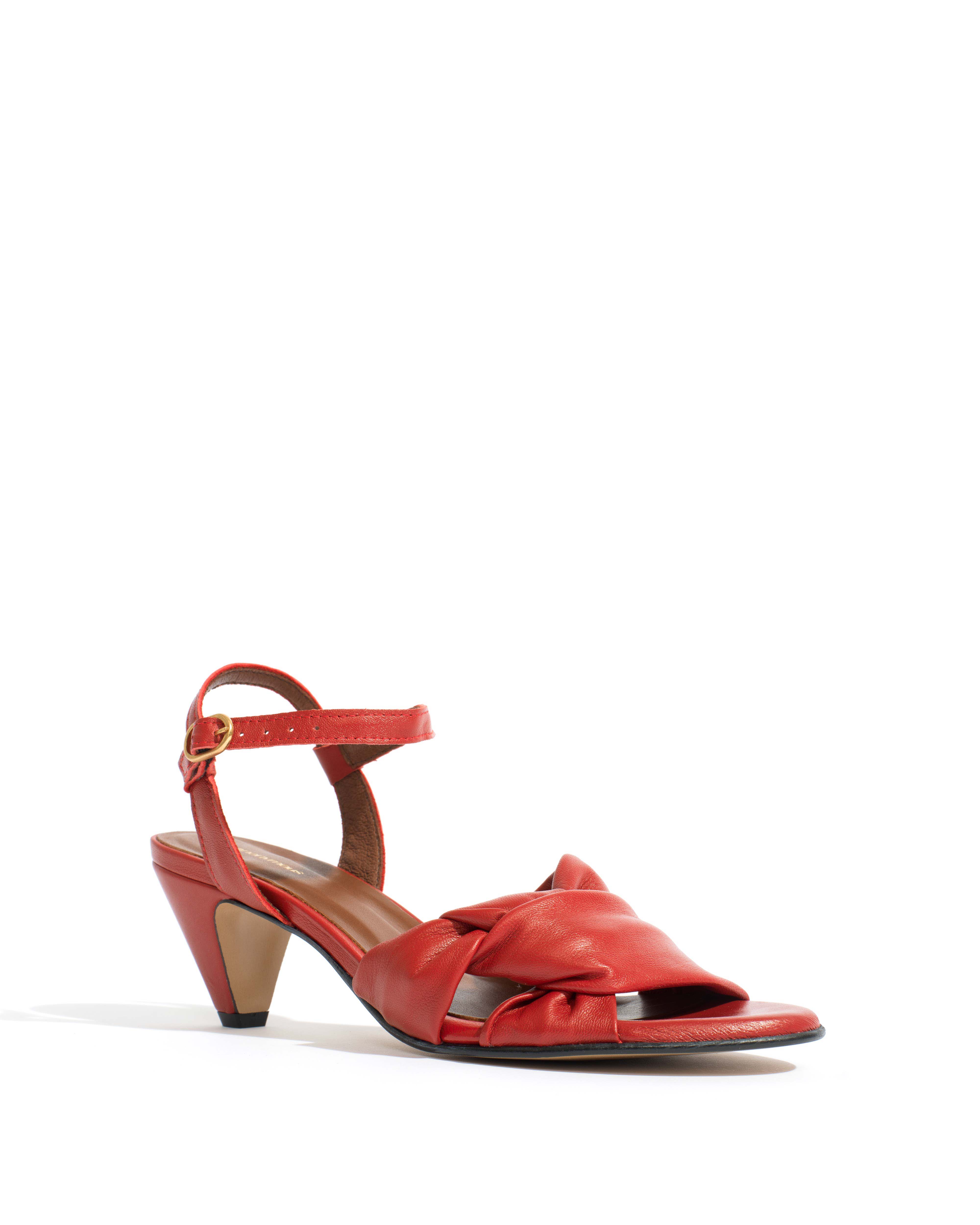Kamilah 50 stiletto Shiny lamb Ruby red - Image 2