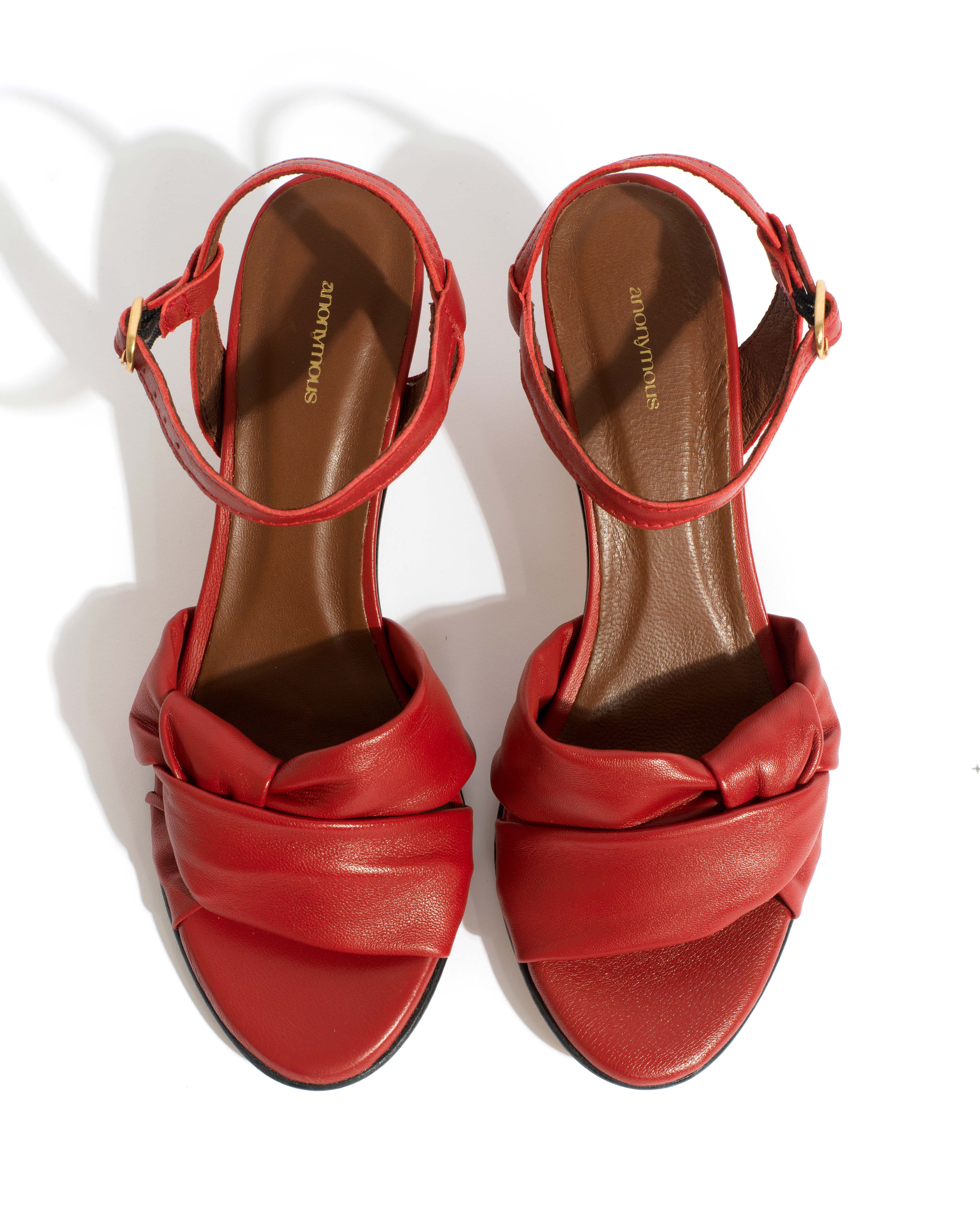 Kamilah 50 stiletto Shiny lamb Ruby red - Image 4