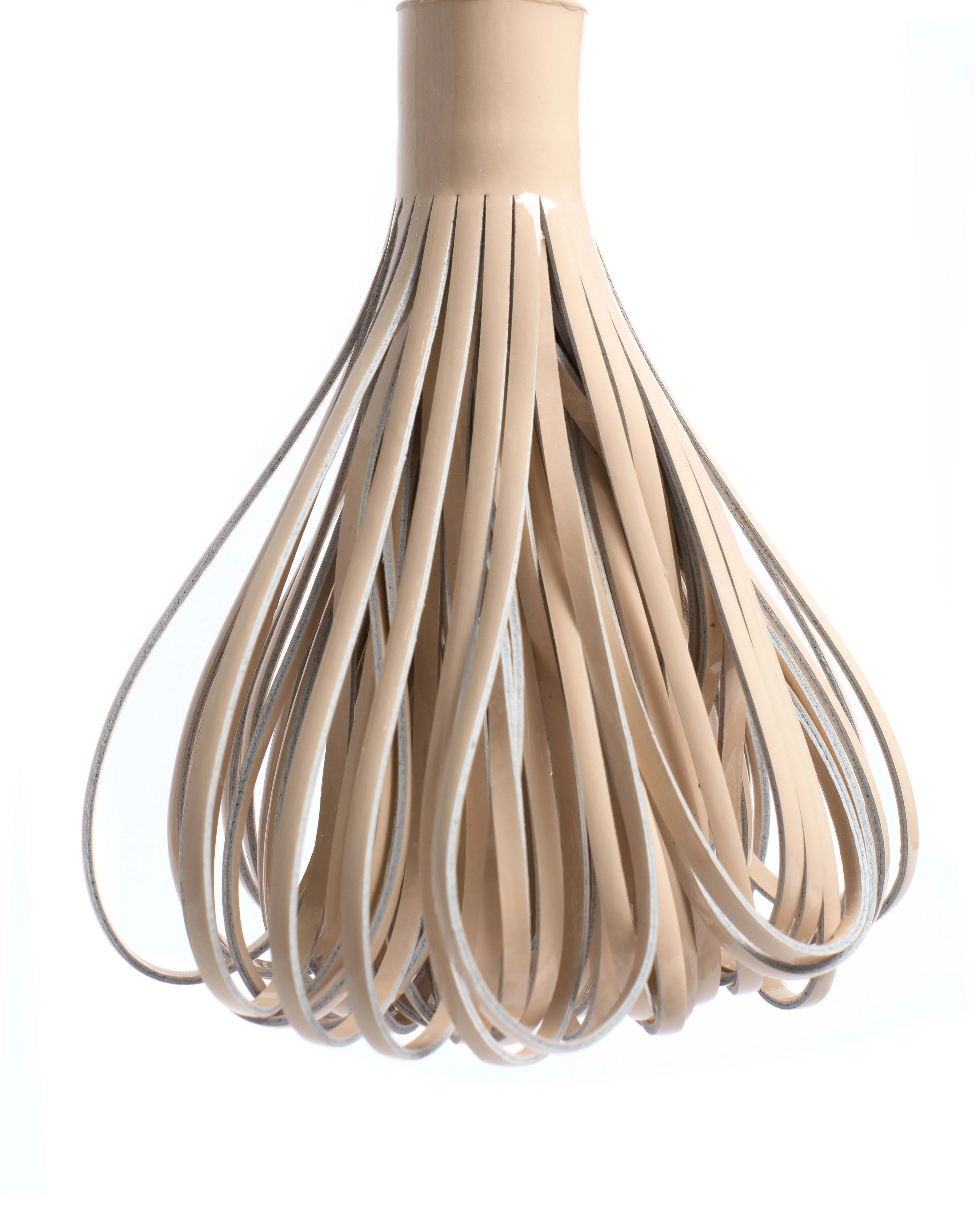 Katty fringe keyring Polished lamb Cream - Image 3
