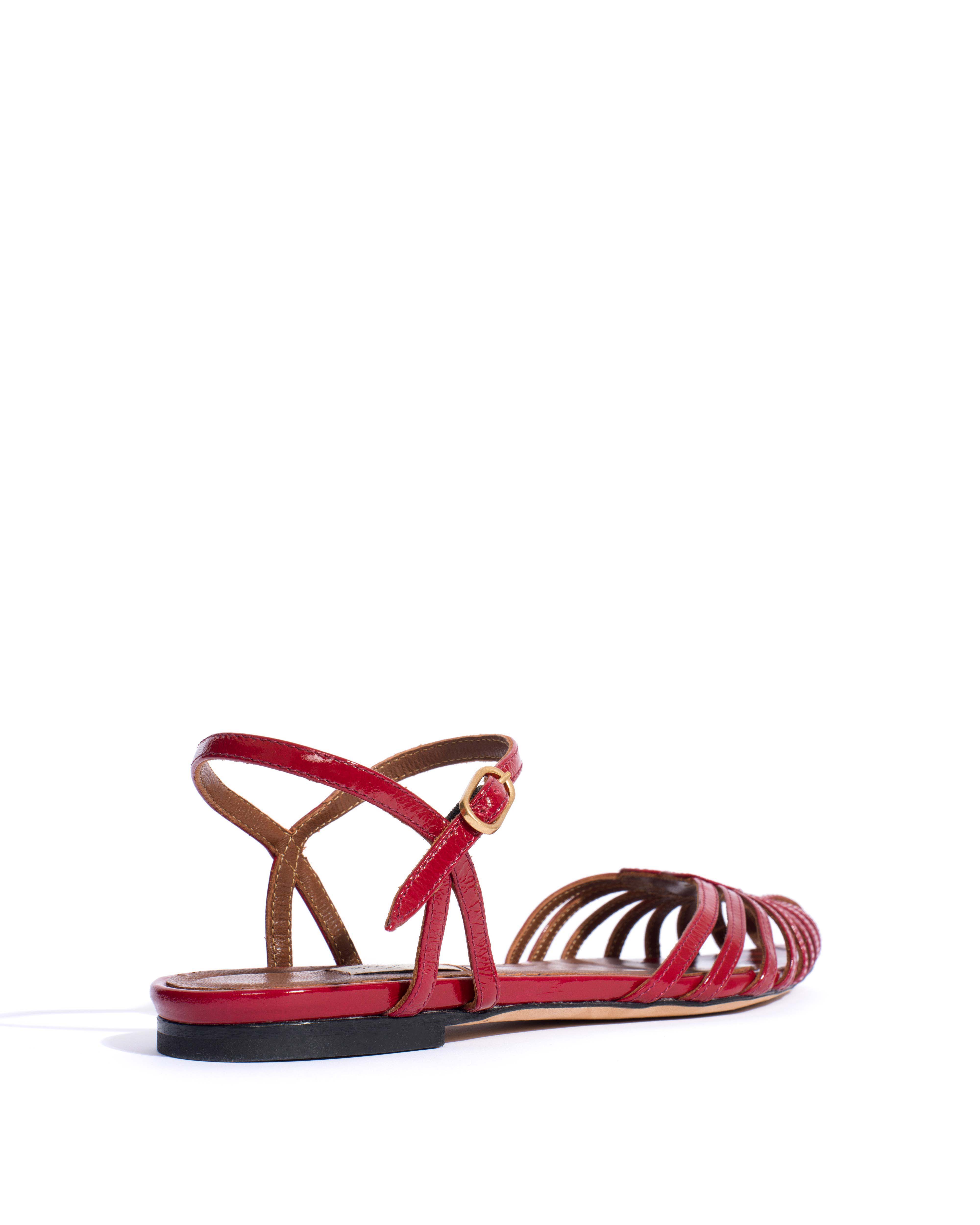Keesha 10 Crinkled polished goat Scarlet - Image 4