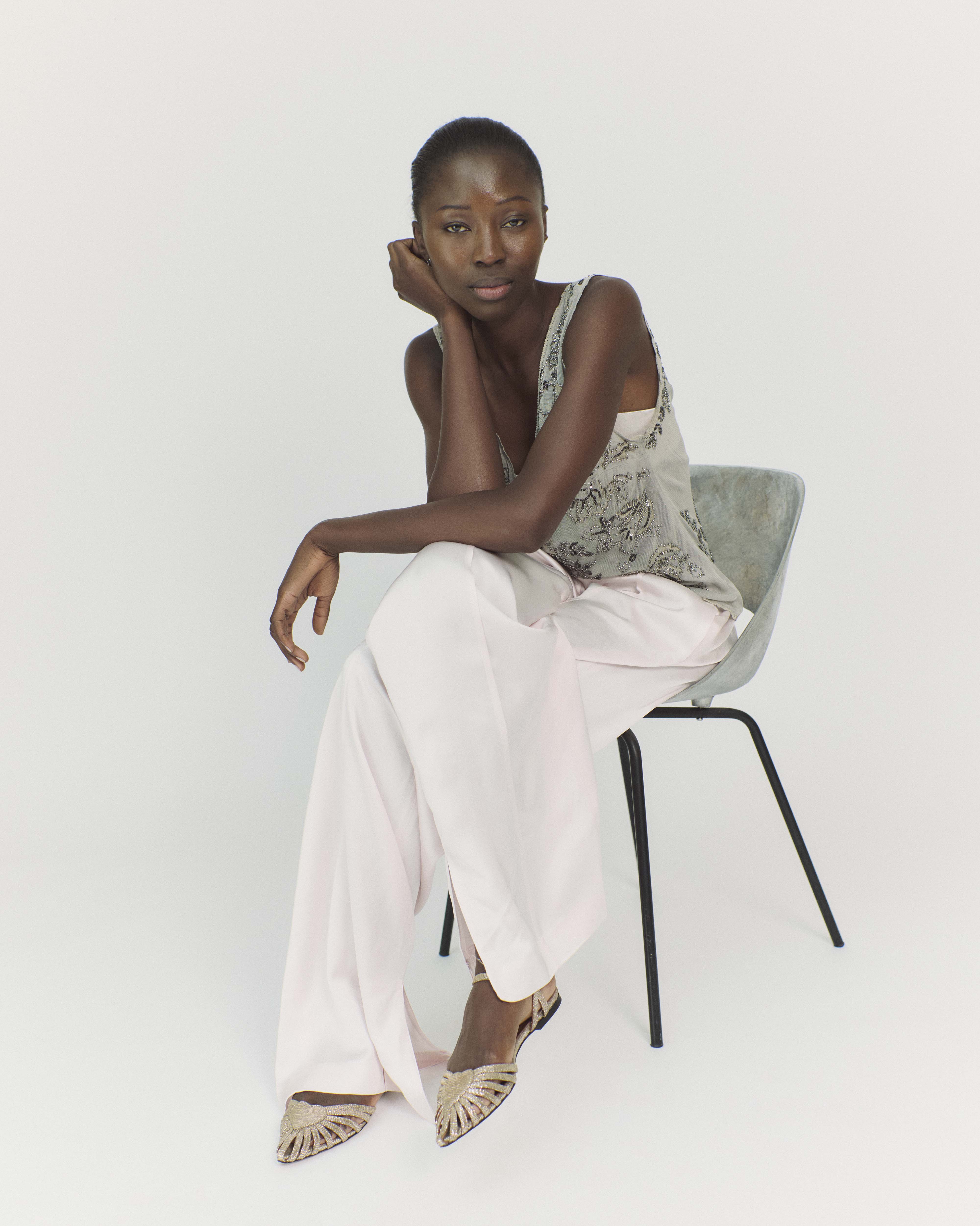 Keesha 10 Lizard metallic goat Vintage champagne - Image 3