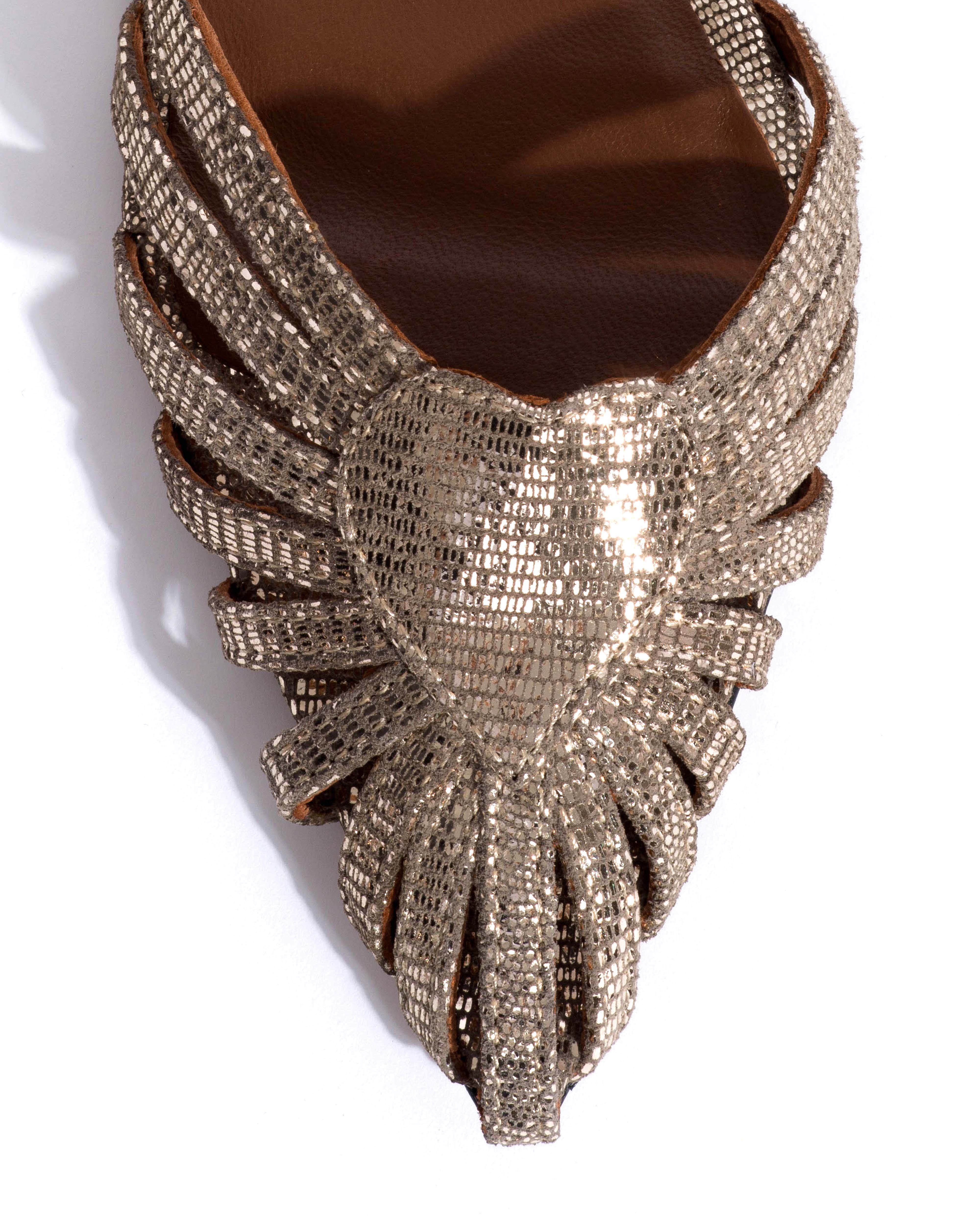 Keesha 10 Lizard metallic goat Vintage champagne - Image 6