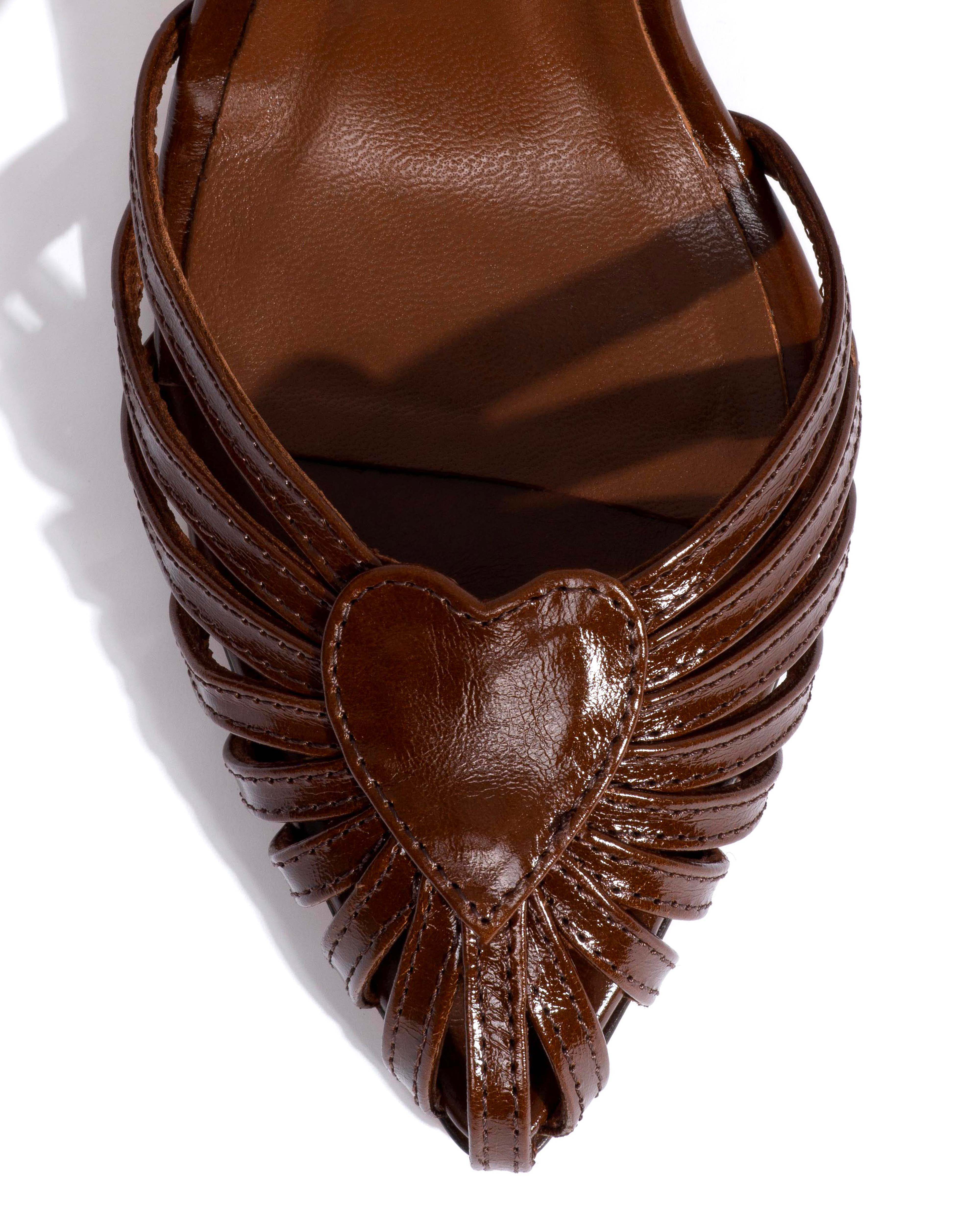 Keesha 100 Crinkled polished goat Caramel brown - Image 5
