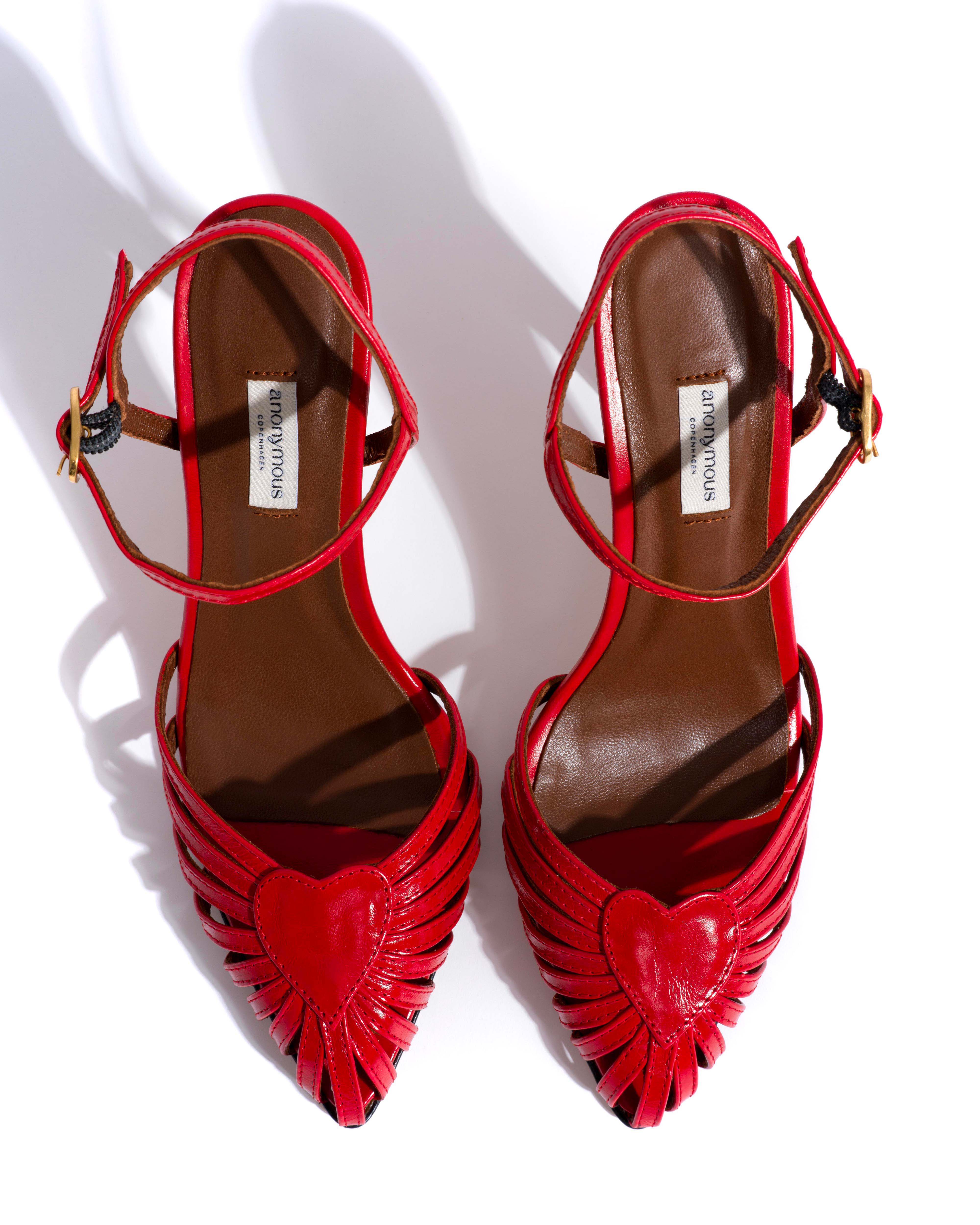Keesha 100 Crinkled polished goat Scarlet - Image 4