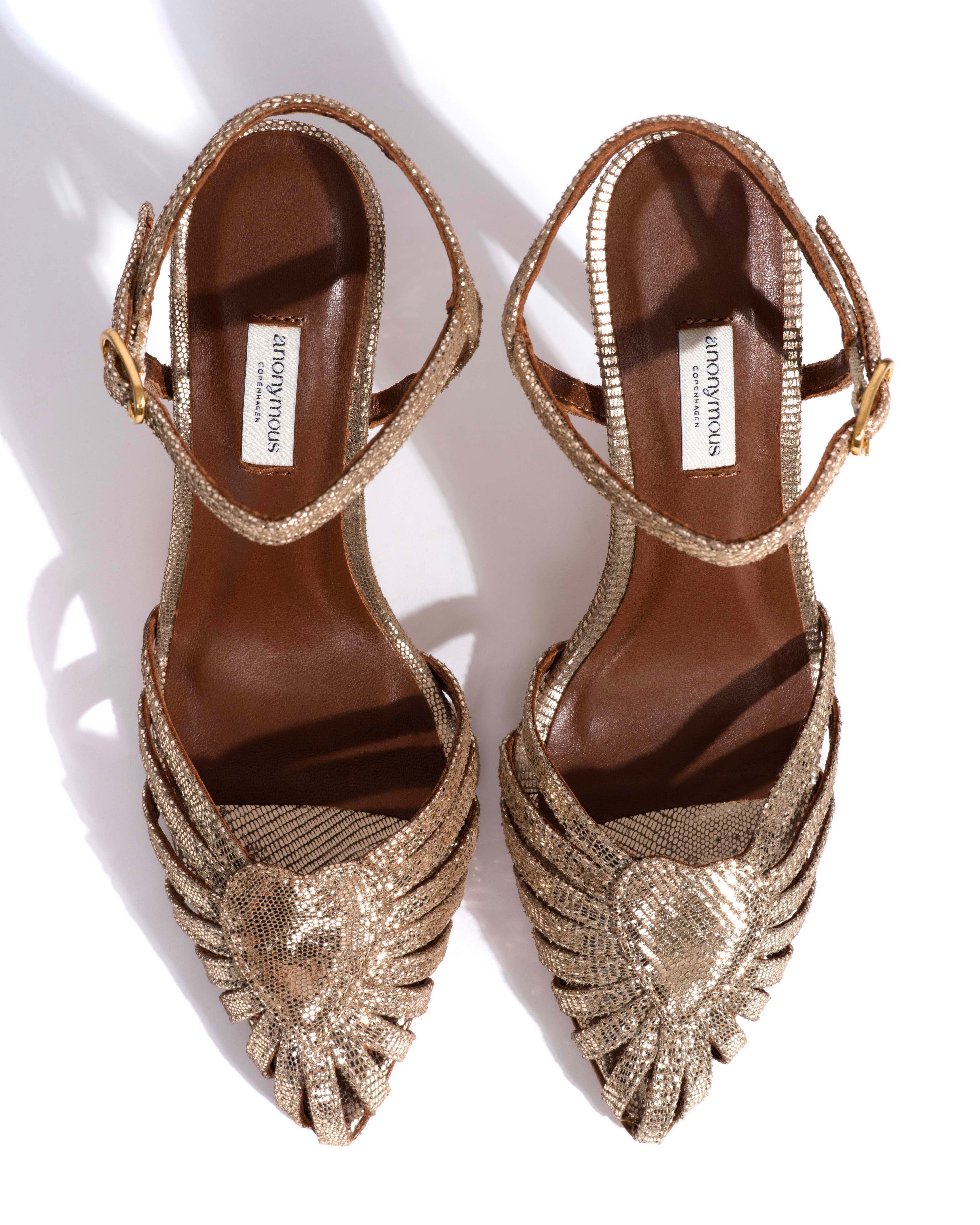 Keesha 100 Lizard metallic goat Vintage champagne - Image 4
