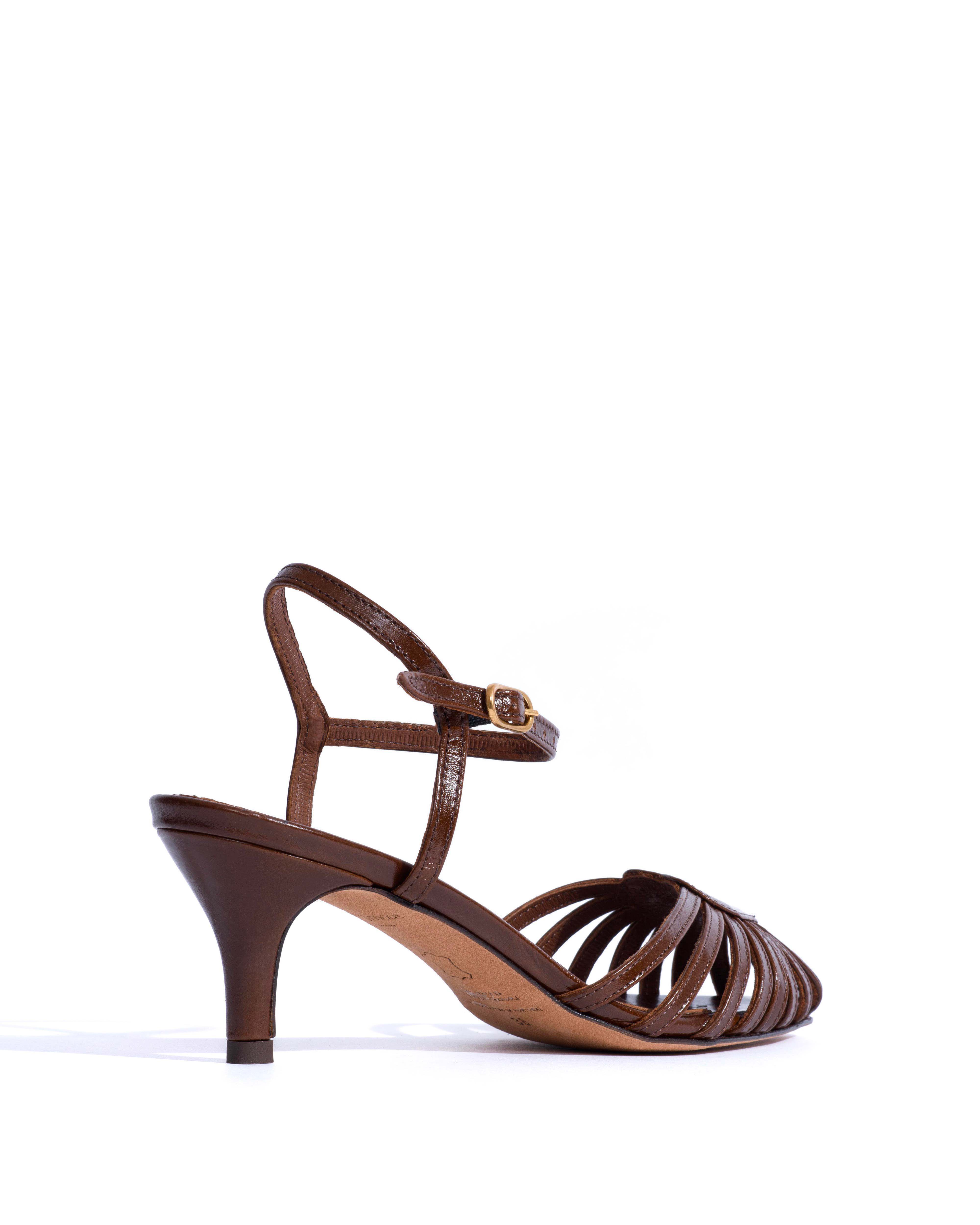 Keesha 55 Crinkled polished goat Caramel brown - Image 3