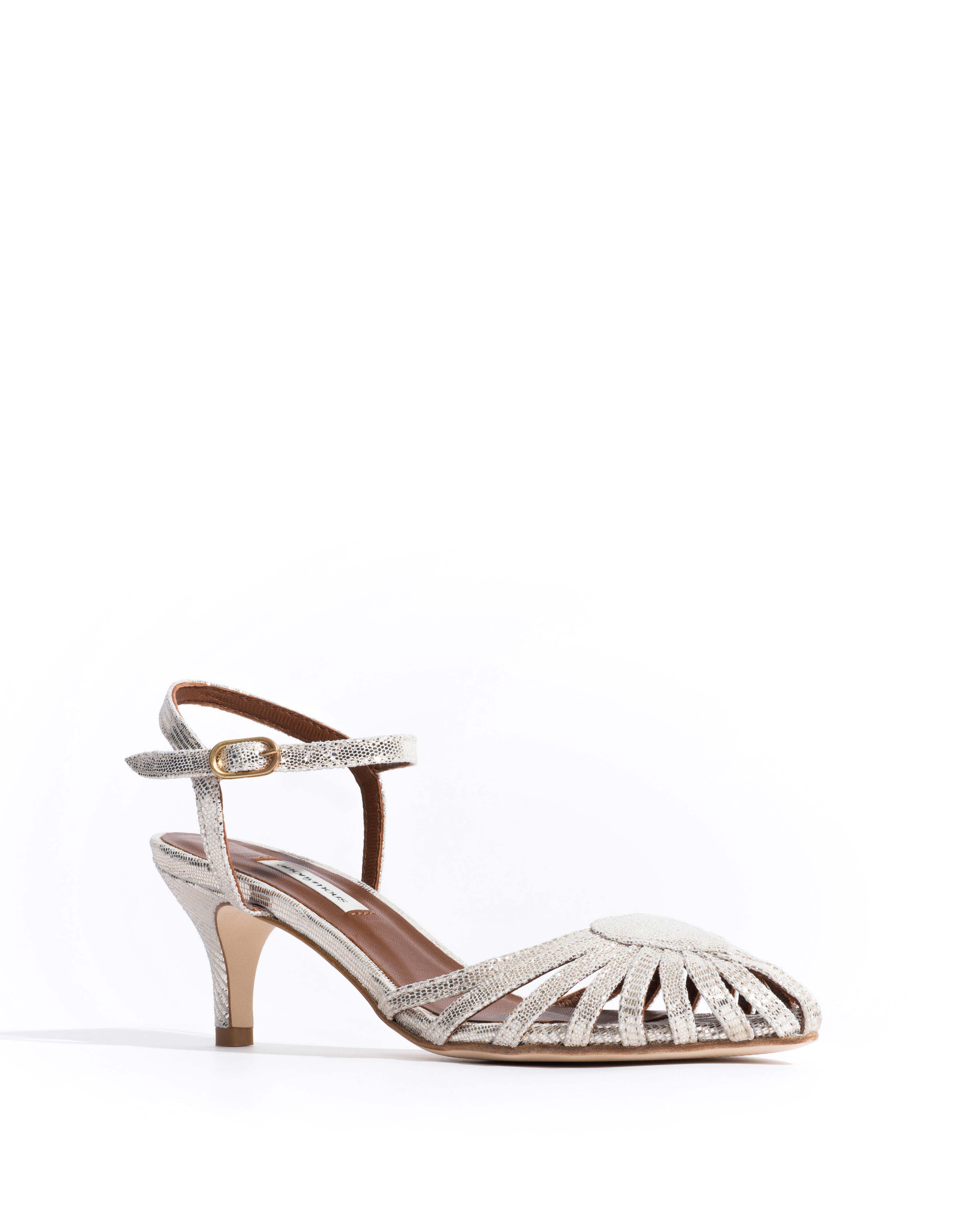 Keesha 55 Lizard metallic goat Champagne - Image 2